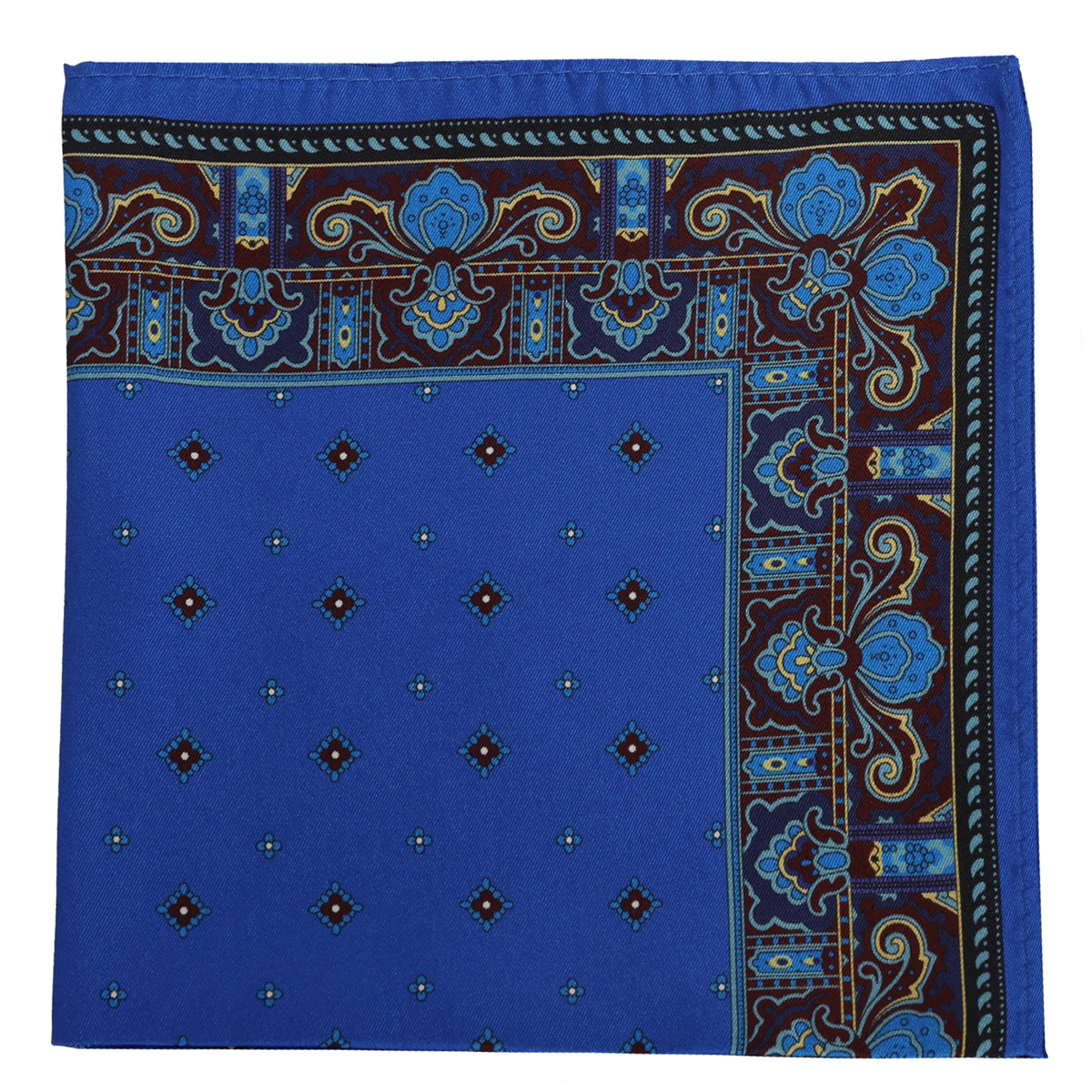 Royal Paisley Border Silk Pocket Square