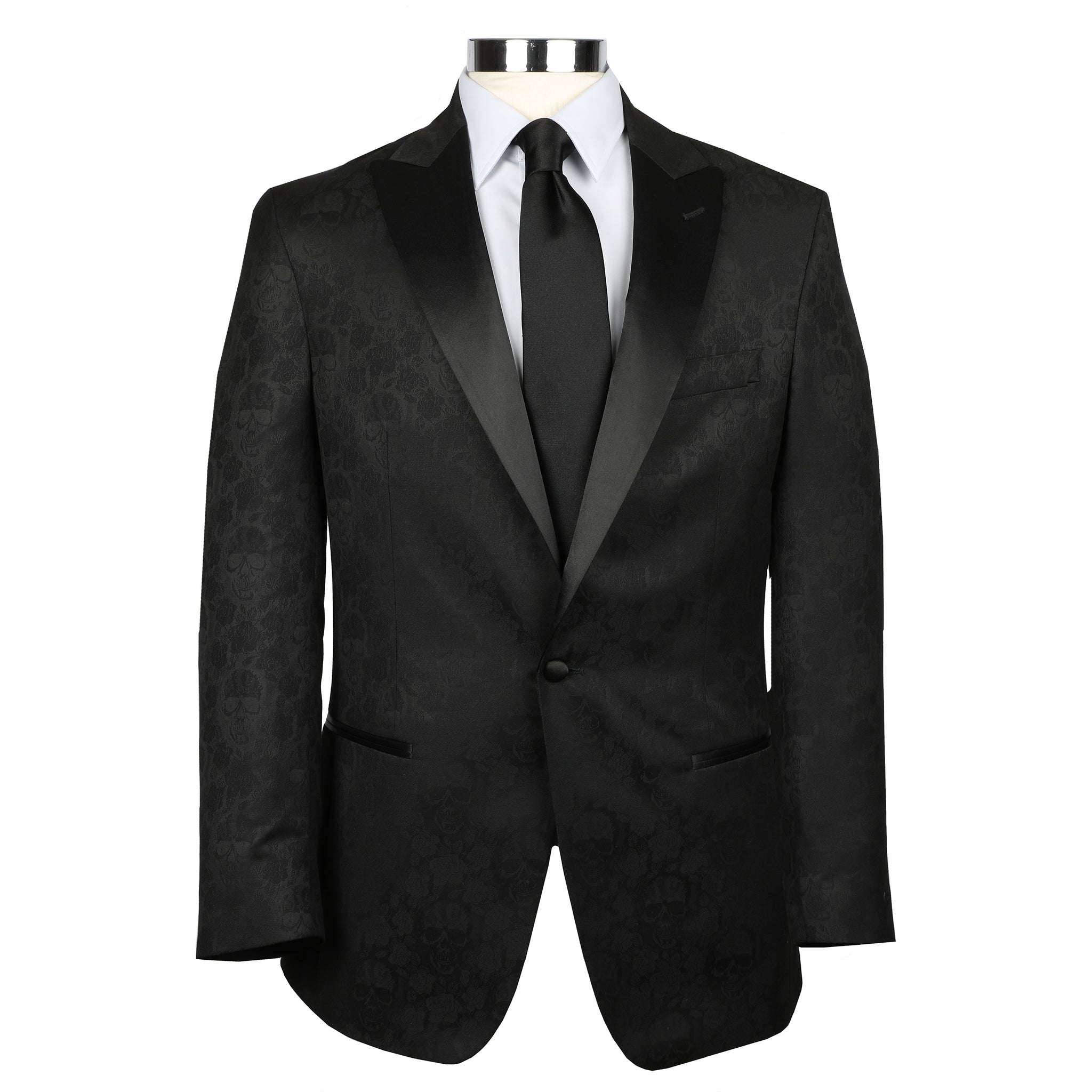 Men's Sport Coat Audubon Black Skull Embossed Dinner Jacket Haspel