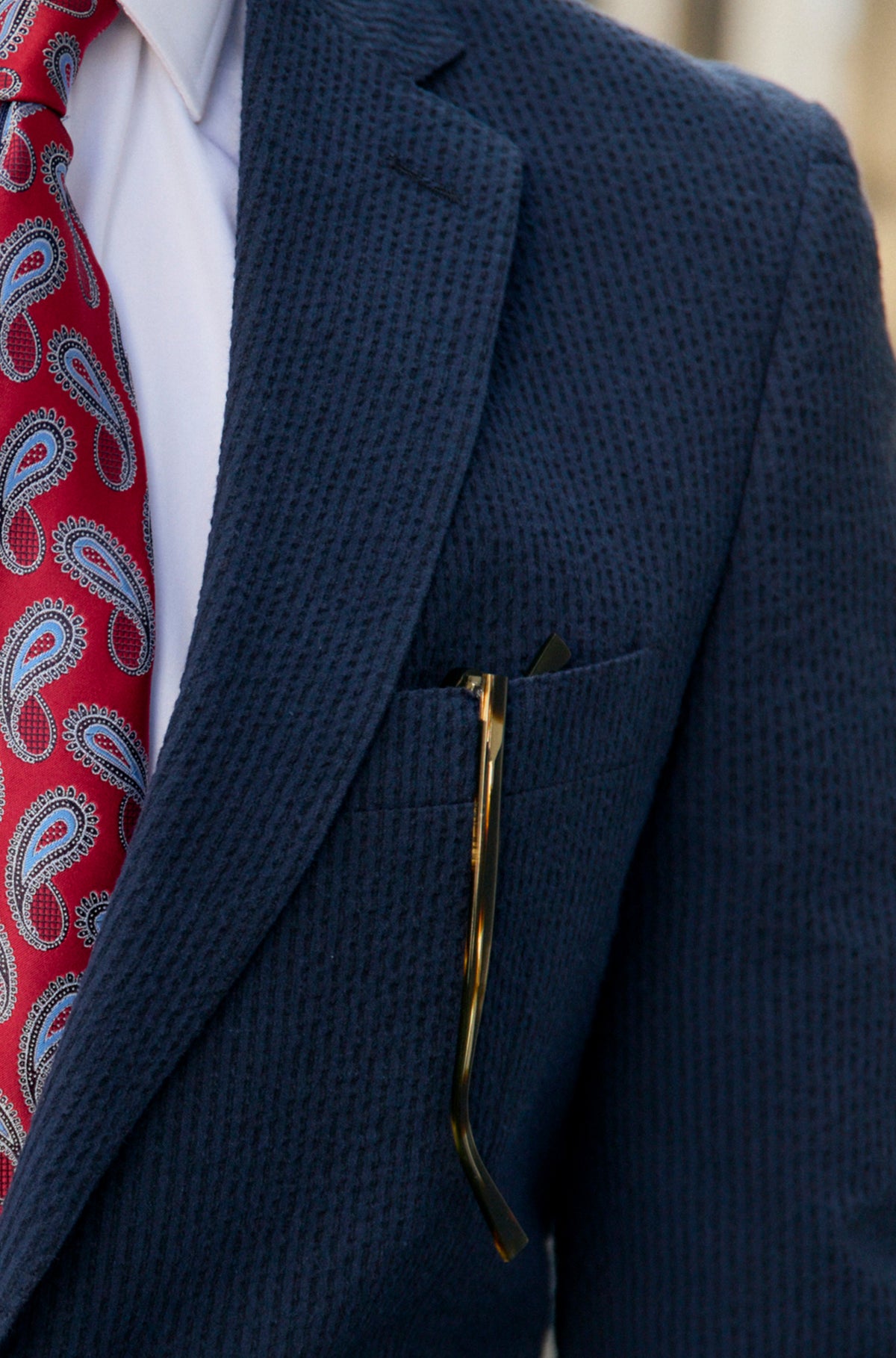 Vieux Carre  Navy/Black Seersucker Stretch Sport Coat