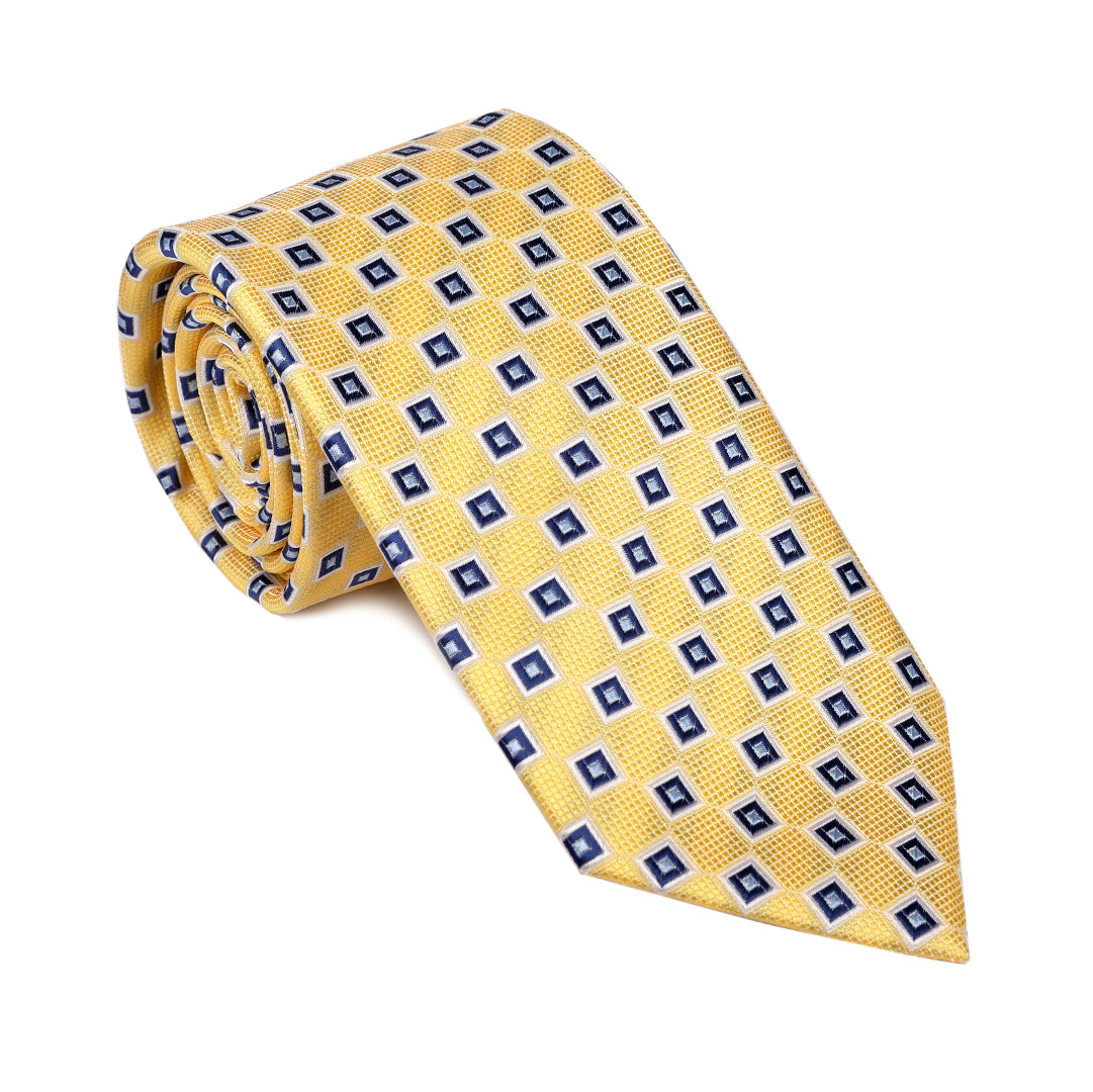Yellow With Navy Diamonds