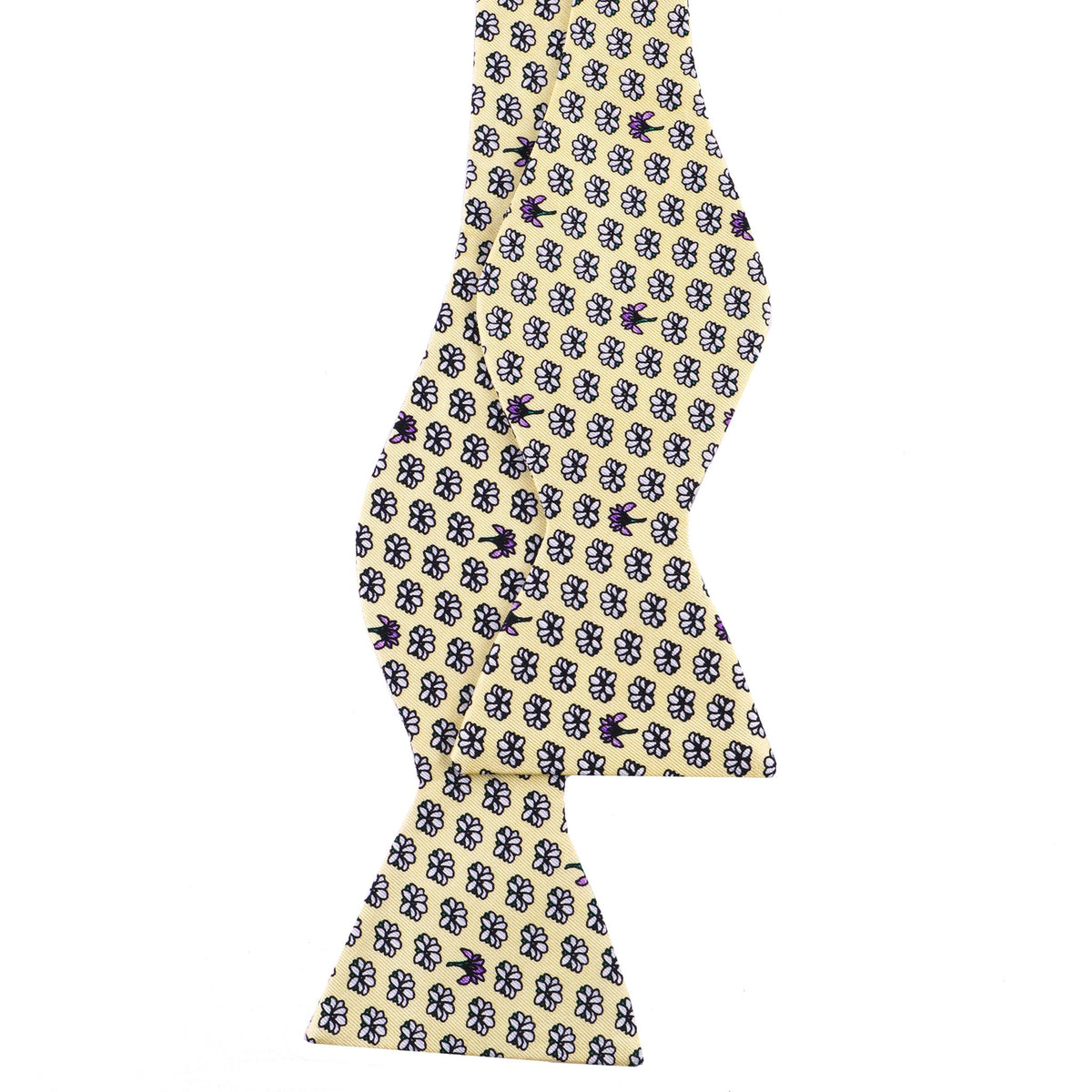 Limited Edition NOLA Couture X Haspel Yellow Magnolia Print Bow Tie - O/S