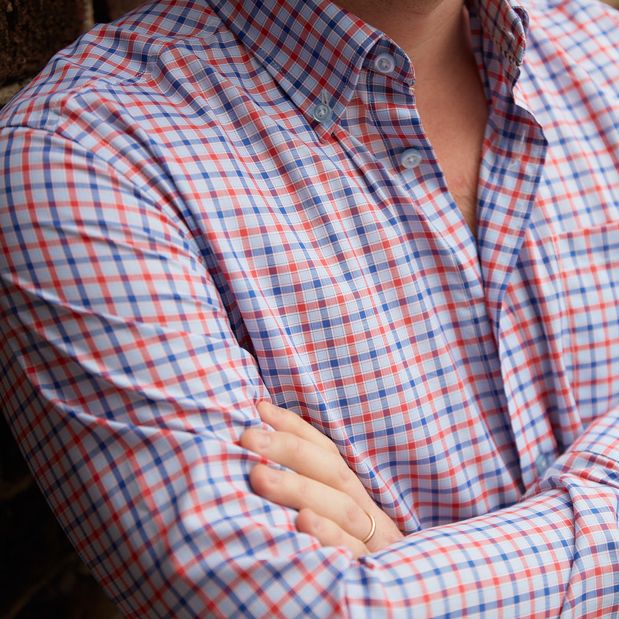 blue and red dress shirt Black n Bianco Boys' Flannel Plaid Shirt Long Sleeve in Red and Blue