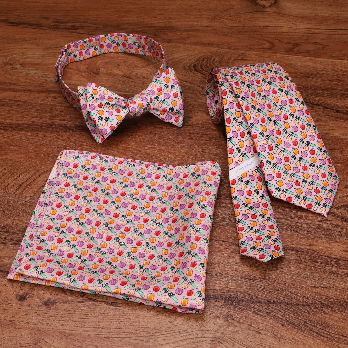 Limited Edition NOLA Couture X Haspel Pink Holy Trinity Print Bow Tie - O/S