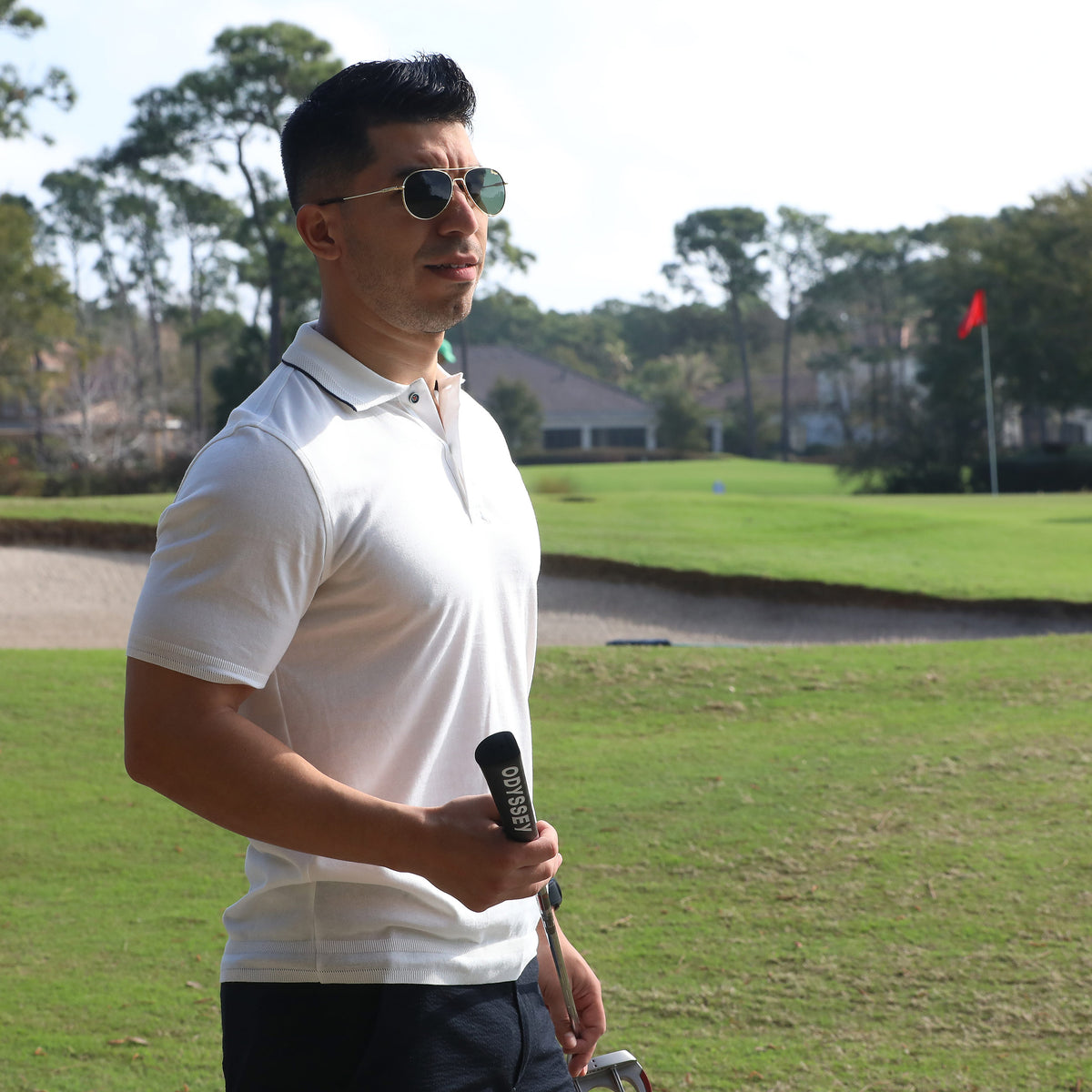 Our Sorrento White Fine Ribbed Light Weight Polo is your ticket to looking smart and feeling comfy on the course, pool, or beach. Whether you’re looking to make a statement on the links or just chill out in style, this white polo is perfect for any occasion. Lightweight and finely ribbed, this polo is sure to keep you feeling fine and free!