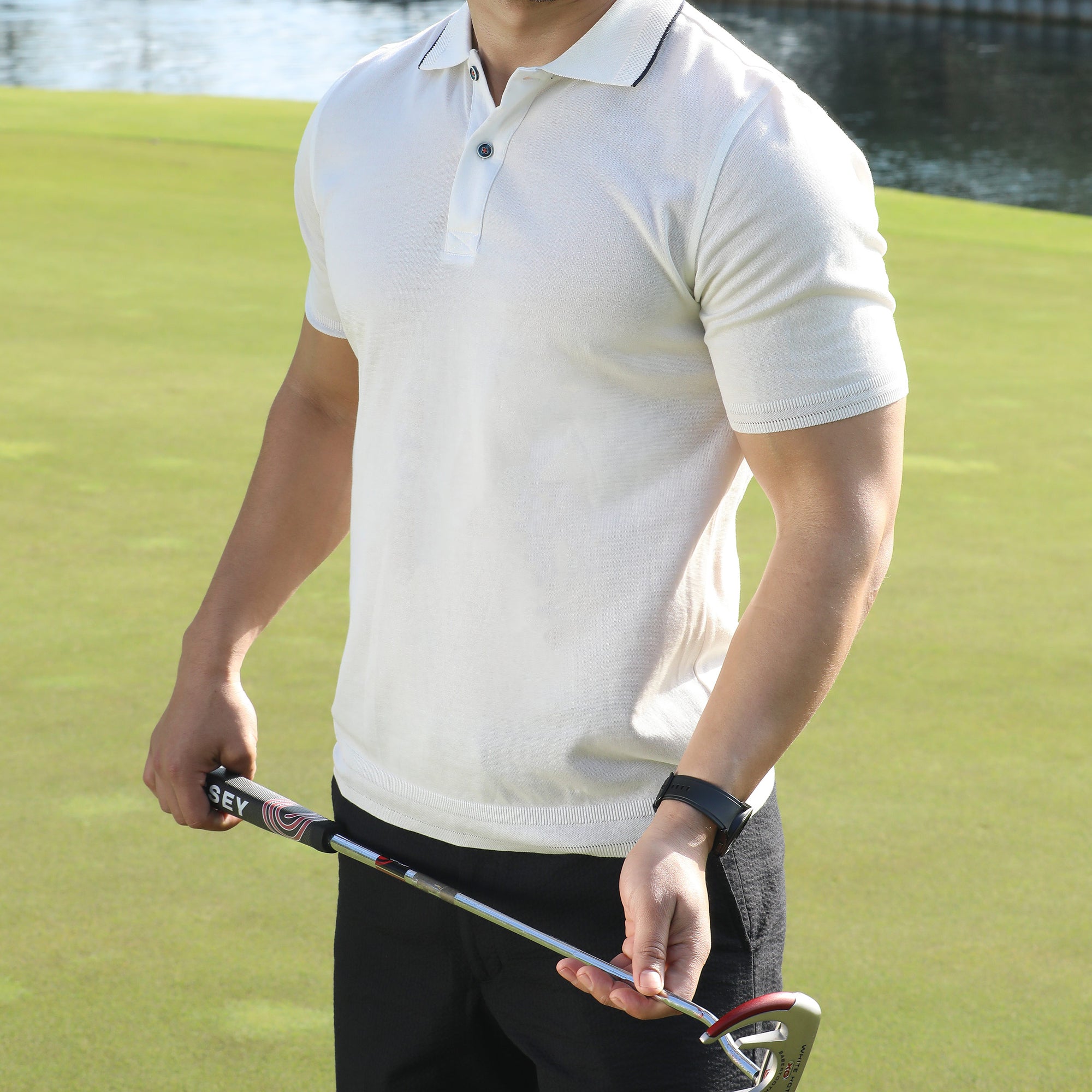 Our Sorrento White Fine Ribbed Light Weight Polo is your ticket to looking smart and feeling comfy on the course, pool, or beach. Whether you’re looking to make a statement on the links or just chill out in style, this white polo is perfect for any occasion. Lightweight and finely ribbed, this polo is sure to keep you feeling fine and free!