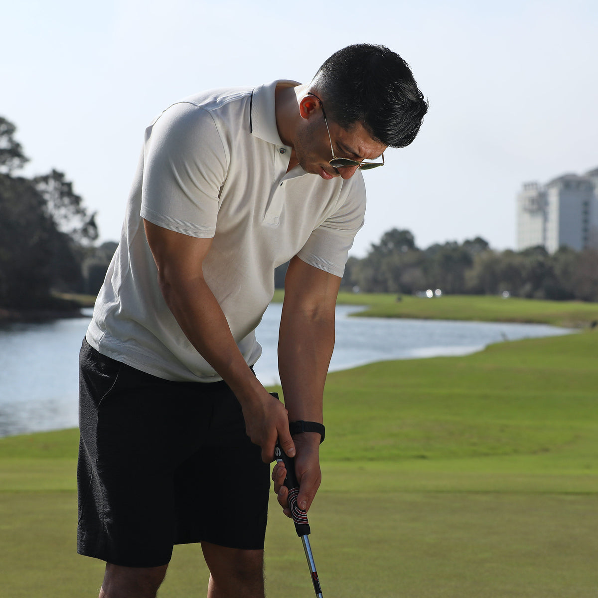 Our Sorrento White Fine Ribbed Light Weight Polo is your ticket to looking smart and feeling comfy on the course, pool, or beach. Whether you’re looking to make a statement on the links or just chill out in style, this white polo is perfect for any occasion. Lightweight and finely ribbed, this polo is sure to keep you feeling fine and free!