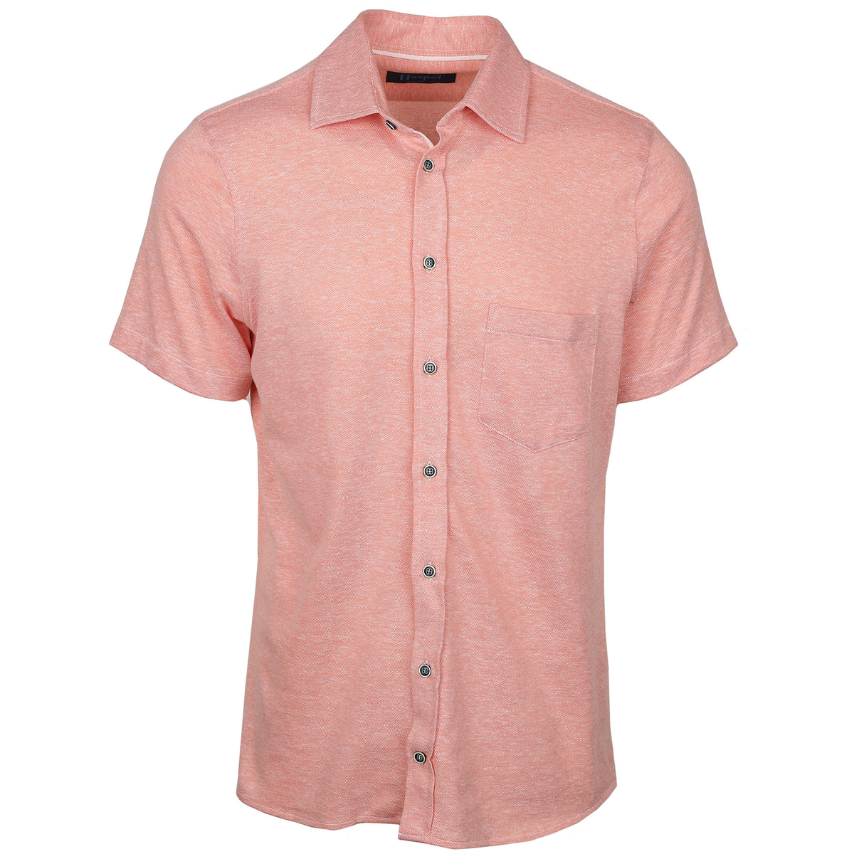 Introducing the Capri Tangerine Full Placket Short Sleeve Knit Shirt - designed for lasting comfort and style. Its lightweight fabric provides breathability, while buttons down the front offers a modern, tailored look. Versatile enough for the office or weekend, this shirt is sure to be a warm weather wardrobe staple.  100% Cotton • Full Plackett • Left Chest Pocket • Imported