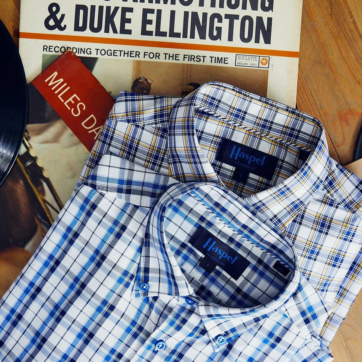 Franklin Black &amp; Blue Plaid - Haspel Clothing