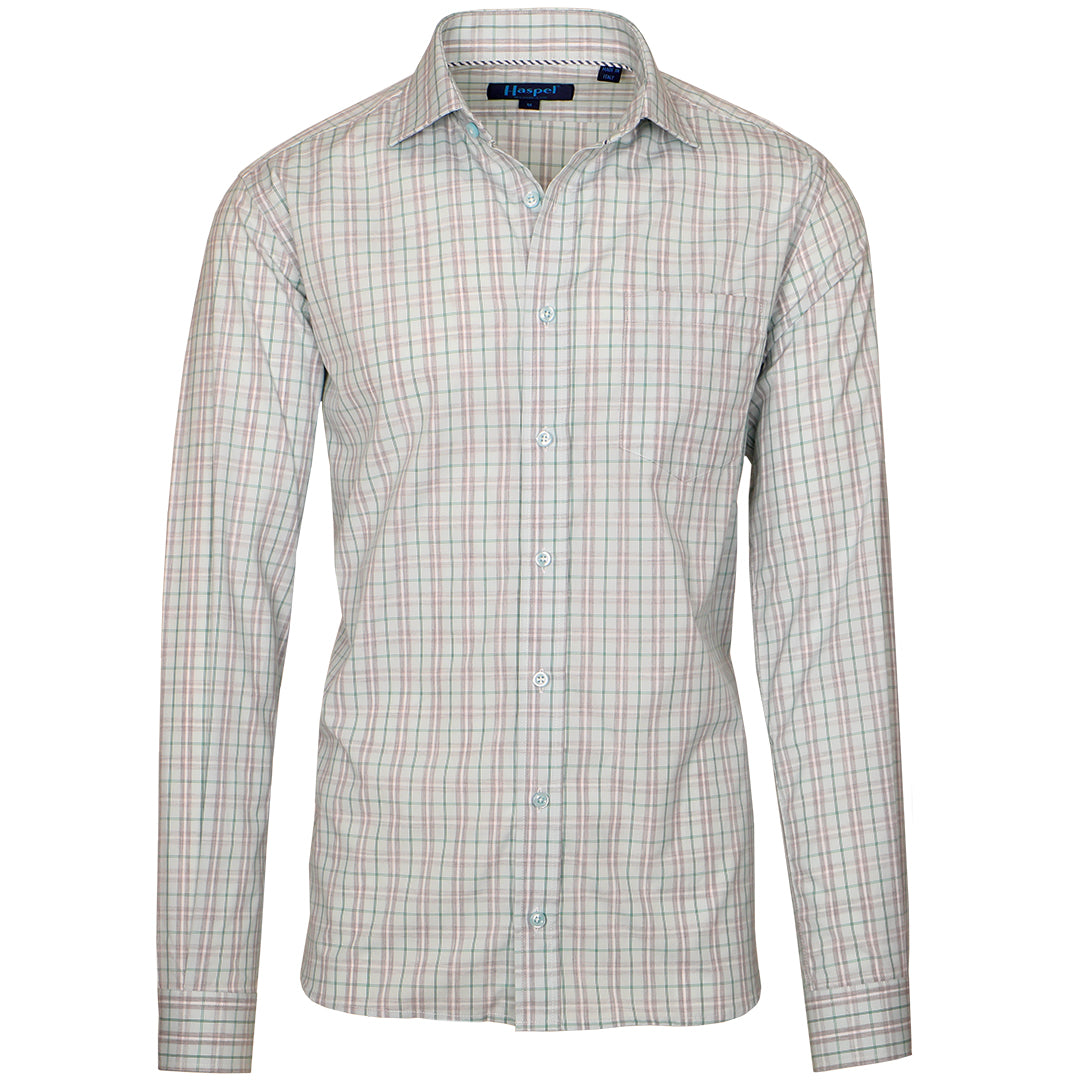 Fresh & minty, plaid and ready. Casual and classic.   100% Cotton  •  Long Sleeve  •  Spread Collar  •  Chest Pocket  •  Button Cuff  •  Machine Washable  •  Made in Italy Return Policy