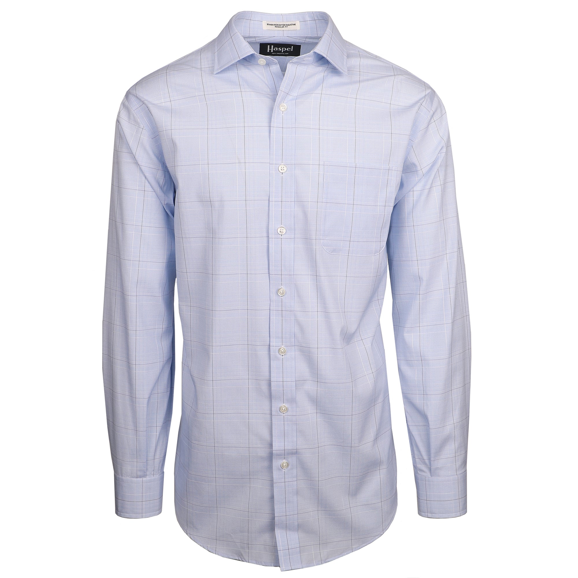 Classic men's dress shirts here that were carefully chosen to pair up with our unique, lightweight men's suits.  100% Imported Combed Cotton  •  80's 2-Ply/Non-Iron Pinpoint Fabric  •  Point Collar  •  Long Sleeve, Button Cuff