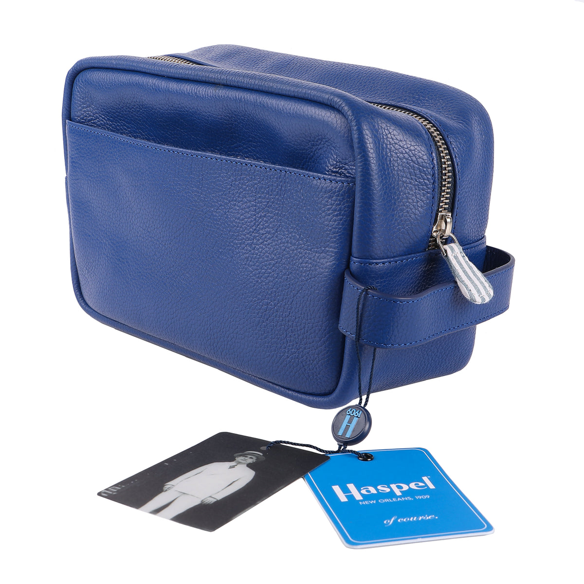 Leather Navy Travel Kit