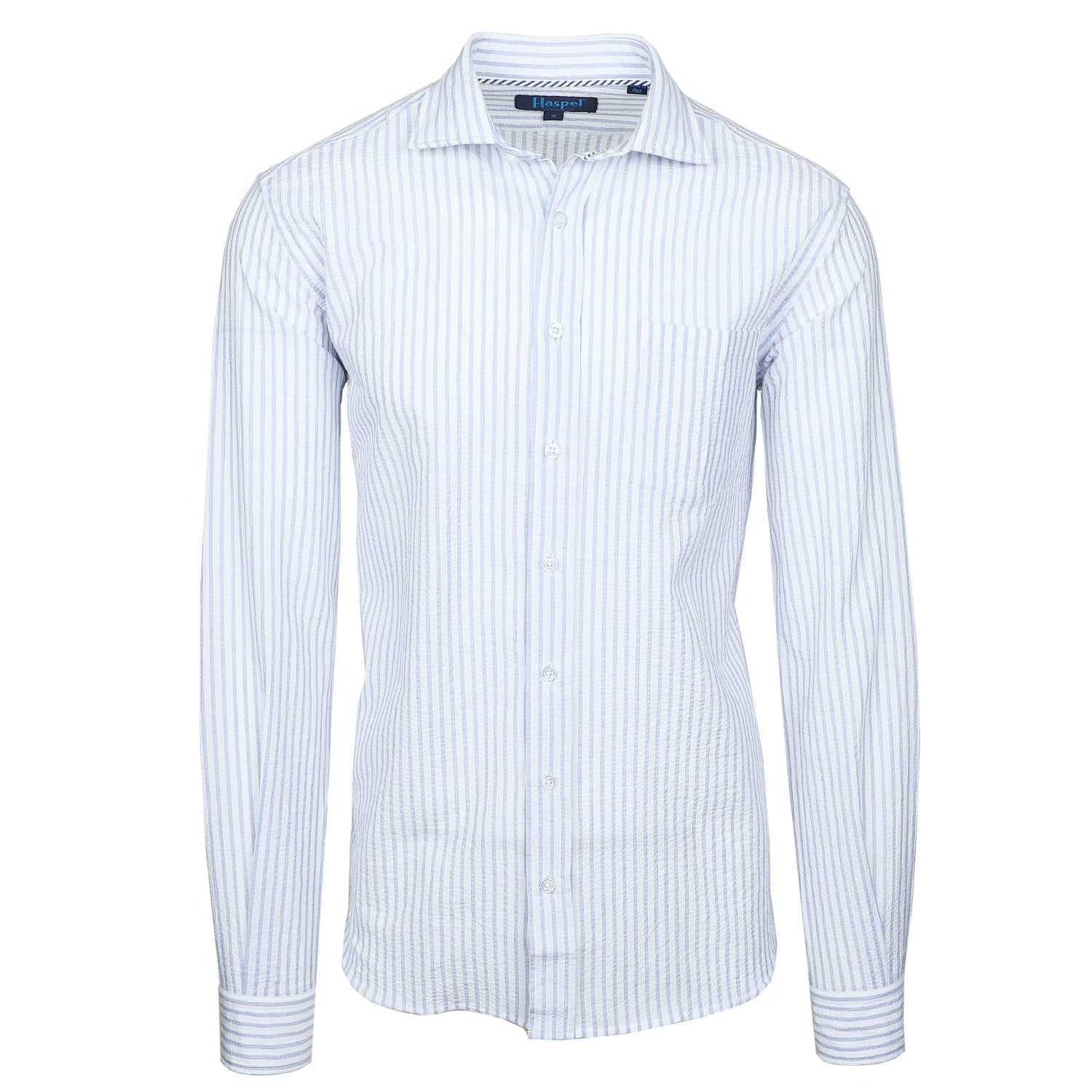 Seersucker at its finest. Designed to beat that Louisiana heat and humidity. Sure to be your best wingman yet.  100% Cotton • Long Sleeve • Spread Collar • Chest Pocket • Classic Fit