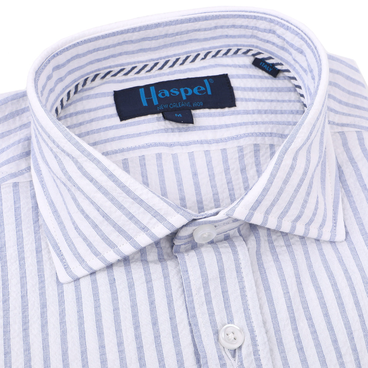 Seersucker at its finest. Designed to beat that Louisiana heat and humidity. Sure to be your best wingman yet.  100% Cotton • Long Sleeve • Spread Collar • Chest Pocket • Classic Fit