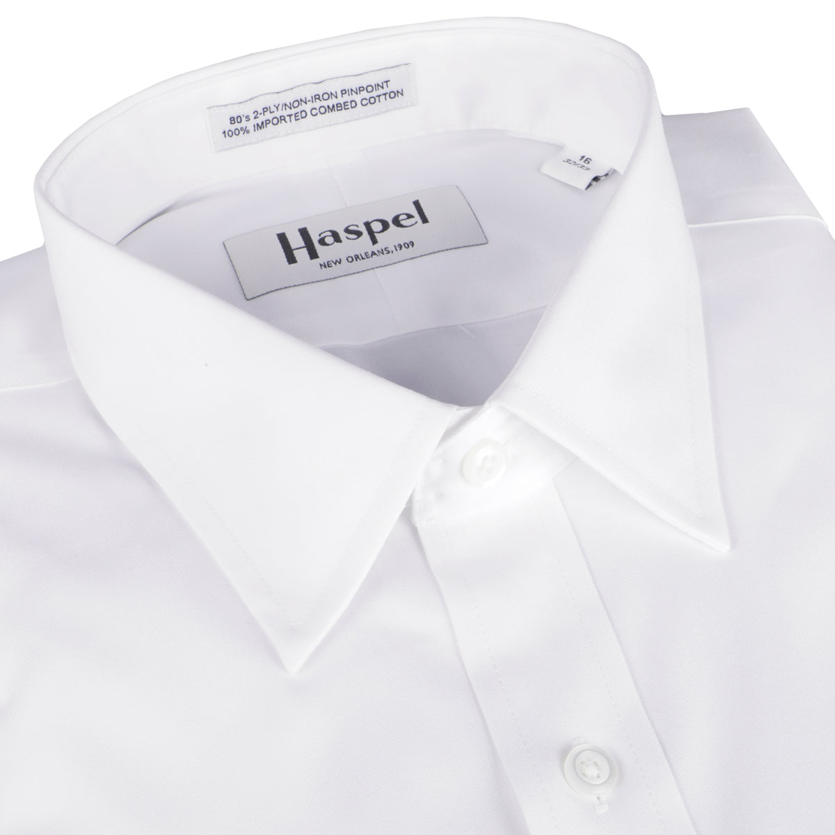 Dauphine Solid White Pinpoint Dress Shirt