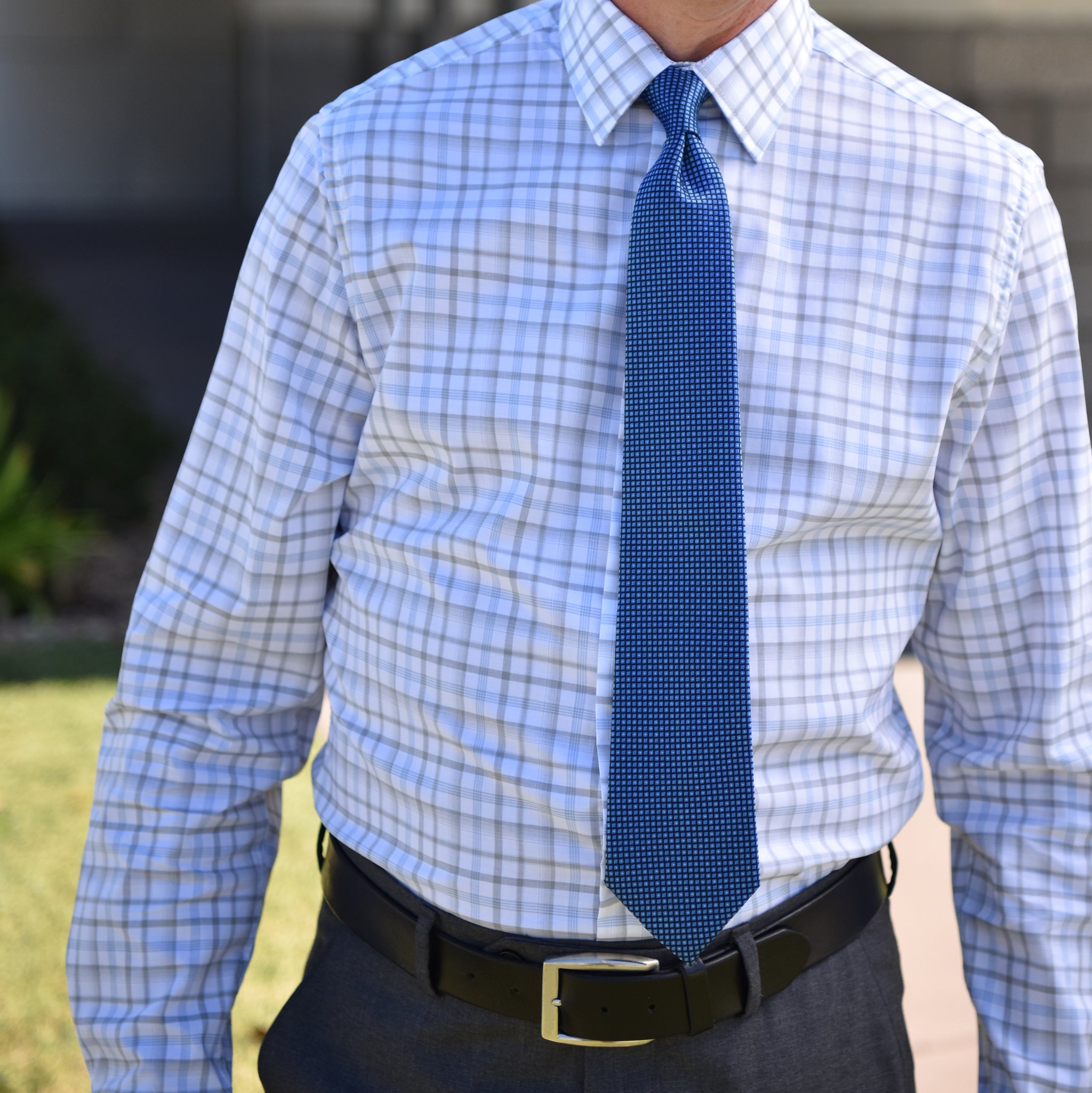 checkered dress shirts Comfort Stretch Non-Iron Plaid Dress Shirt
