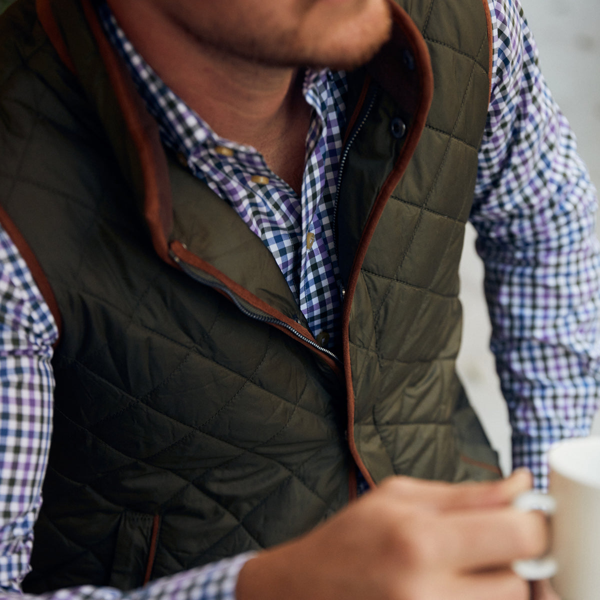 Saturday morning to Saturday night, The Sportsman was designed with interior pockets for all your gear. Get ready for the outdoors and good times!   100% Polyester Quilted Vest • Soft Fleece Interior • Full Front Hidden Zip with Snap Button Closure • Four Inside Utility Pockets • Machine Wash • Imported