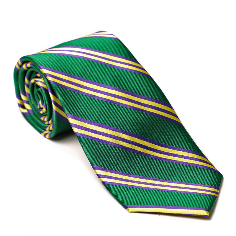 Mardi Gras Green Stripe Tie