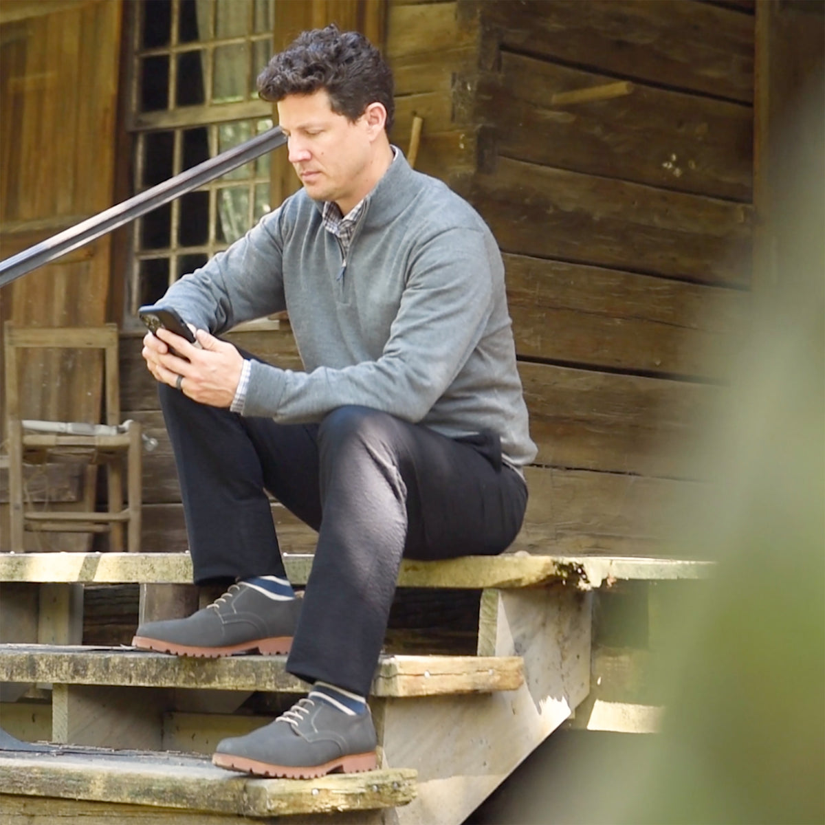 Lafayette Gray Quarter Zip Sweater