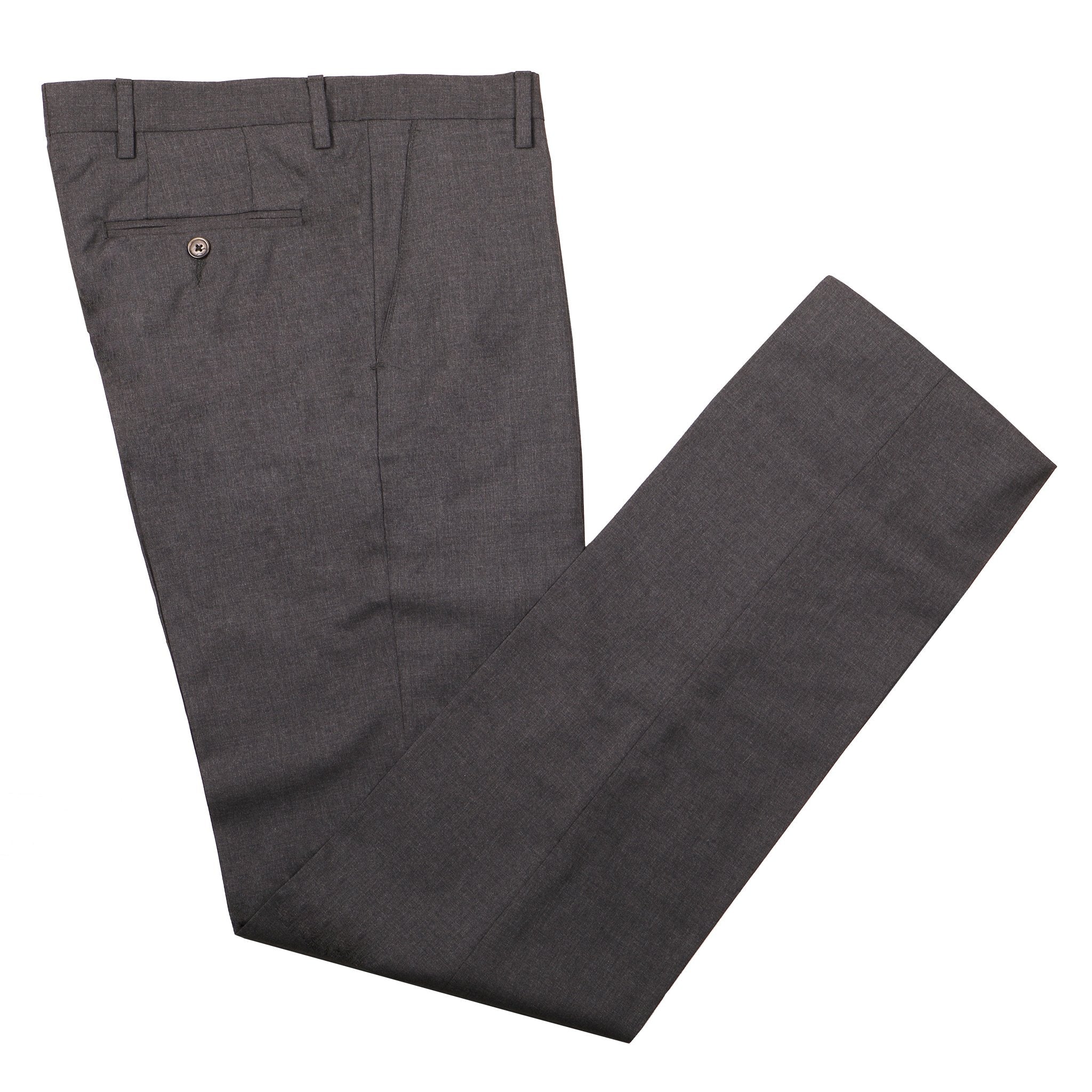 Men's Pants, Gretna Medium Grey Tropical Wool Trousers