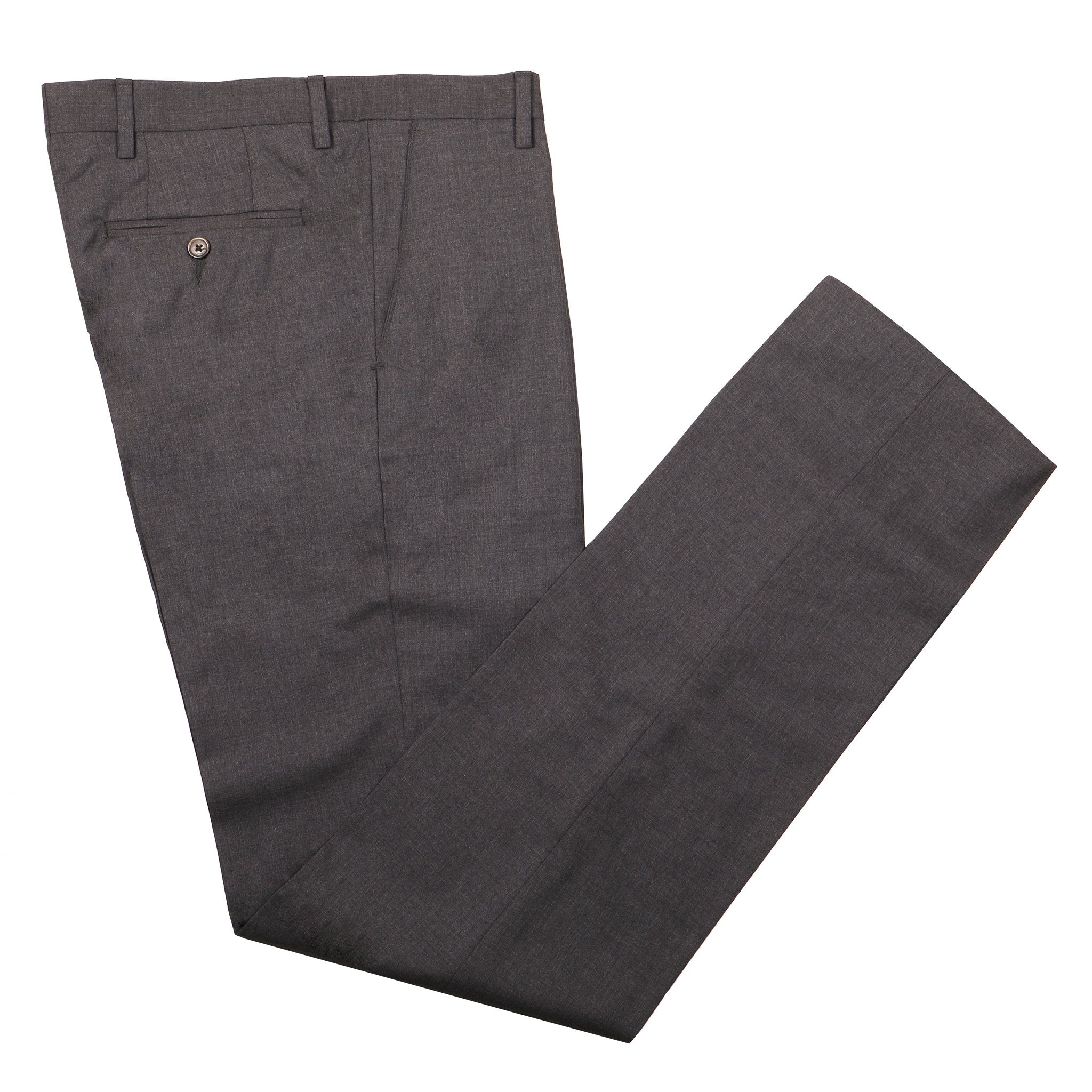 Men's Pants | Gretna Medium Grey Tropical Wool Trousers | Haspel