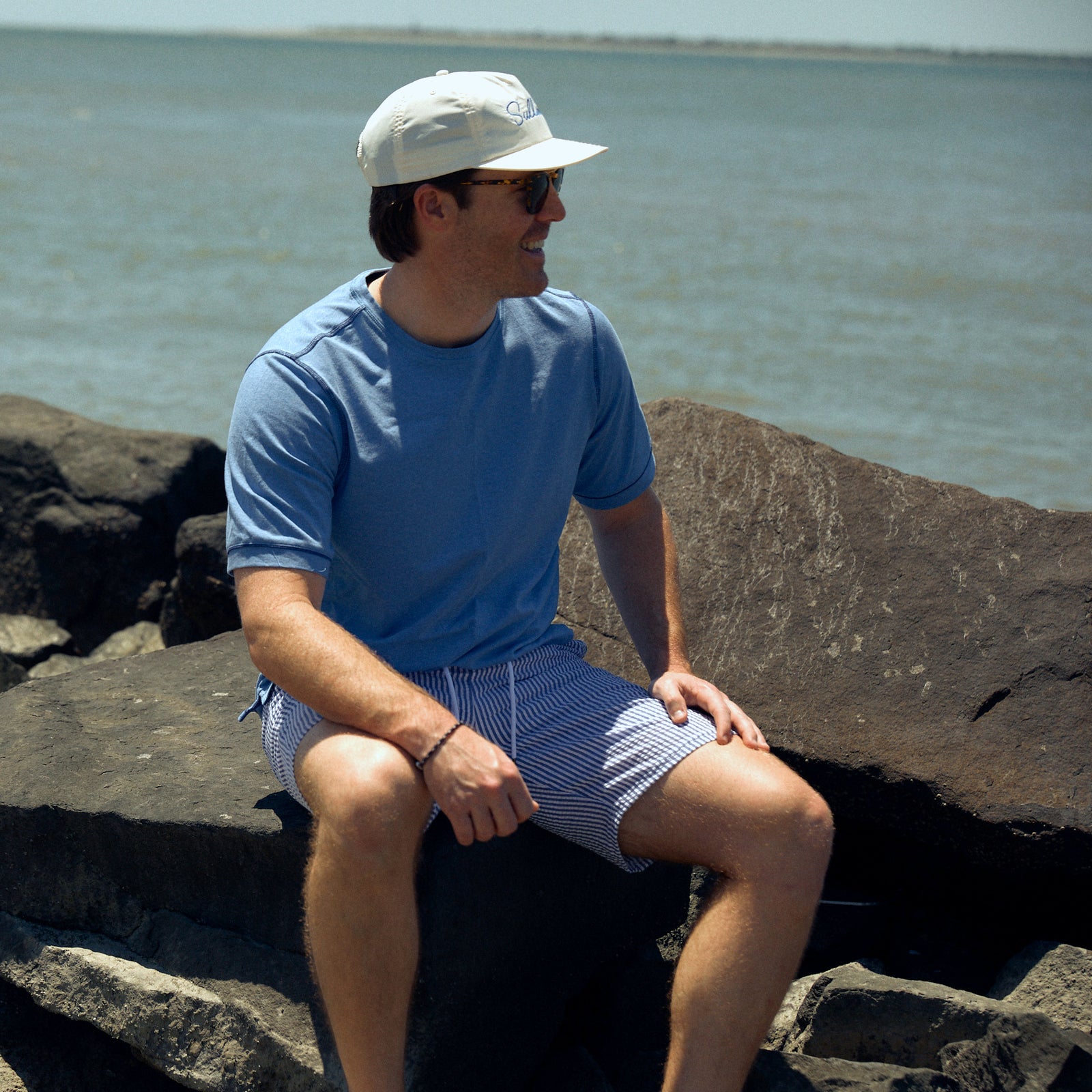 Lightweight luxe is the name of the game. Keep your cool in our relaxed casual tees. Ready to relax & ready for a good time.  100% Luxe Cotton  •  Relaxed Fit  •  Contrast Stitching  •  Machine Washable  •  Imported