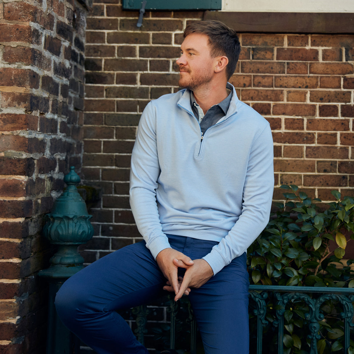 Experience the lightweight comfort of our newest quarter zips. Perfect for those cool nights and made for all your travels.   51% Acrylic / 34% Rayon / 15% Spandex • Quarter Zip • Machine Wash • Imported