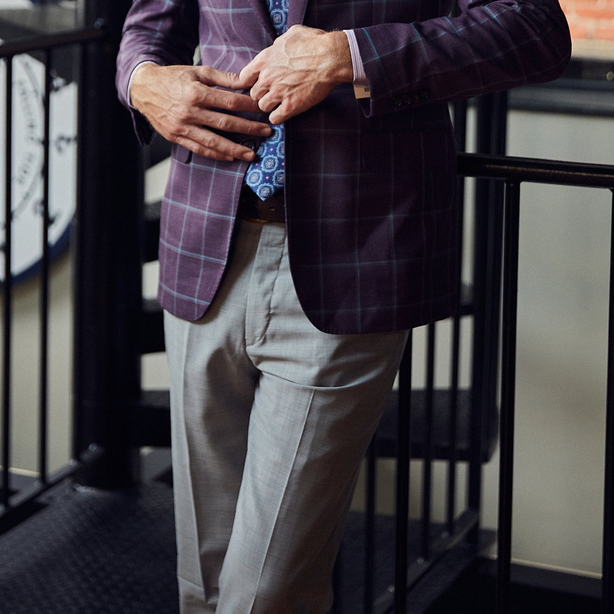 Gretna Slate Grey Tropical Wool Trousers - Classic Fit