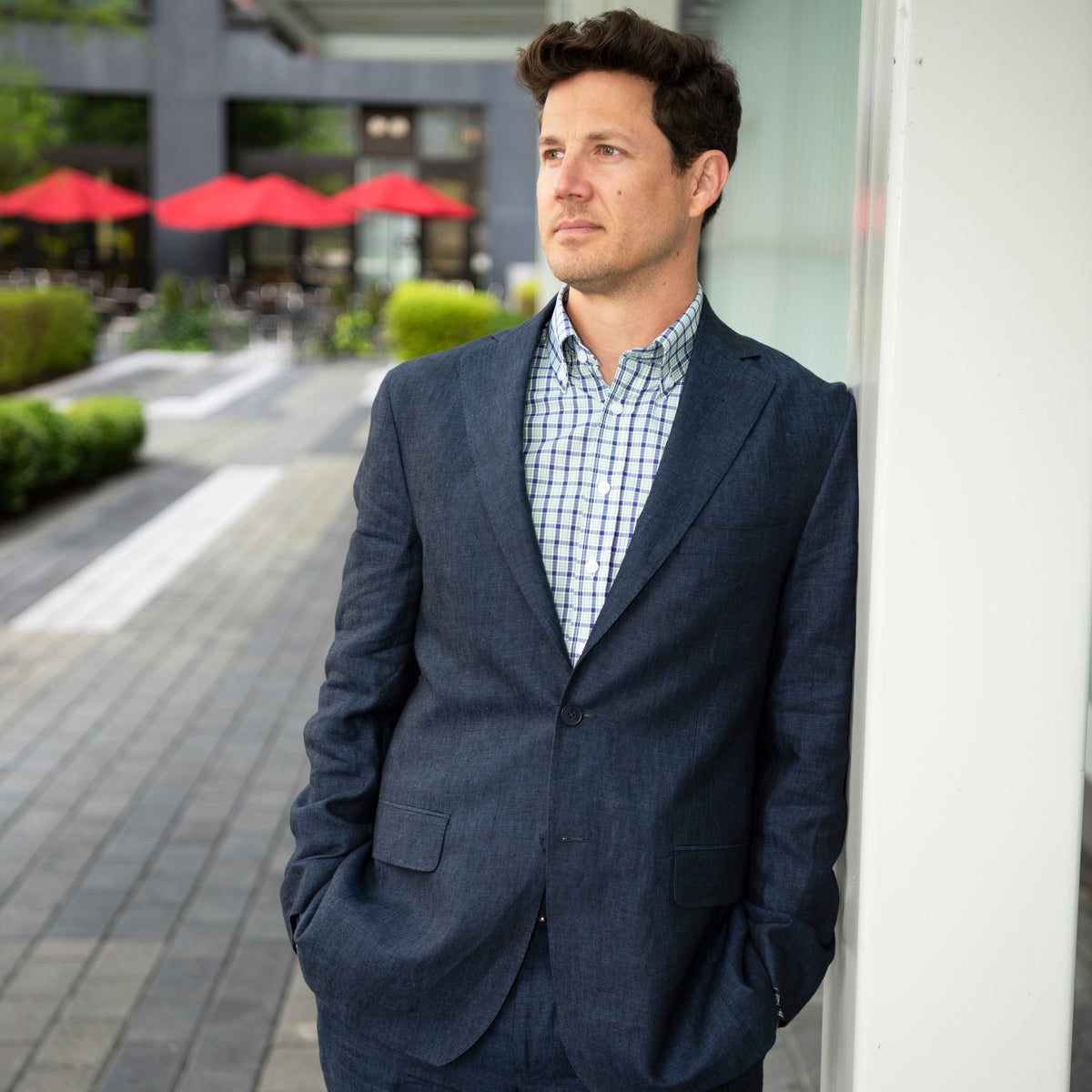 *** FINAL SALE *** Blue Indigo Linen Sport Coat