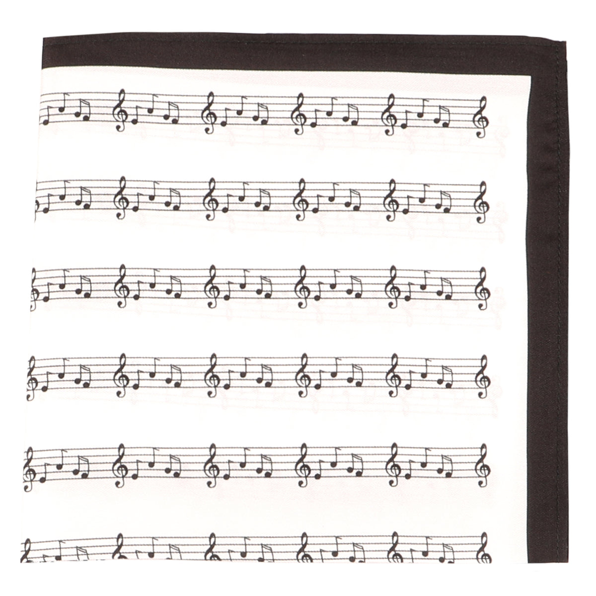 You&#39;ve invested in the suit, you&#39;ve picked out the perfect tie, now for the olive in the martini...bring it on home with one of our damn fine pocket squares.  Black and White Musical Notes • 100% Silk • Hand Rolled Edges • Measures 13&quot; x 13&quot; • Imported • Return Policy