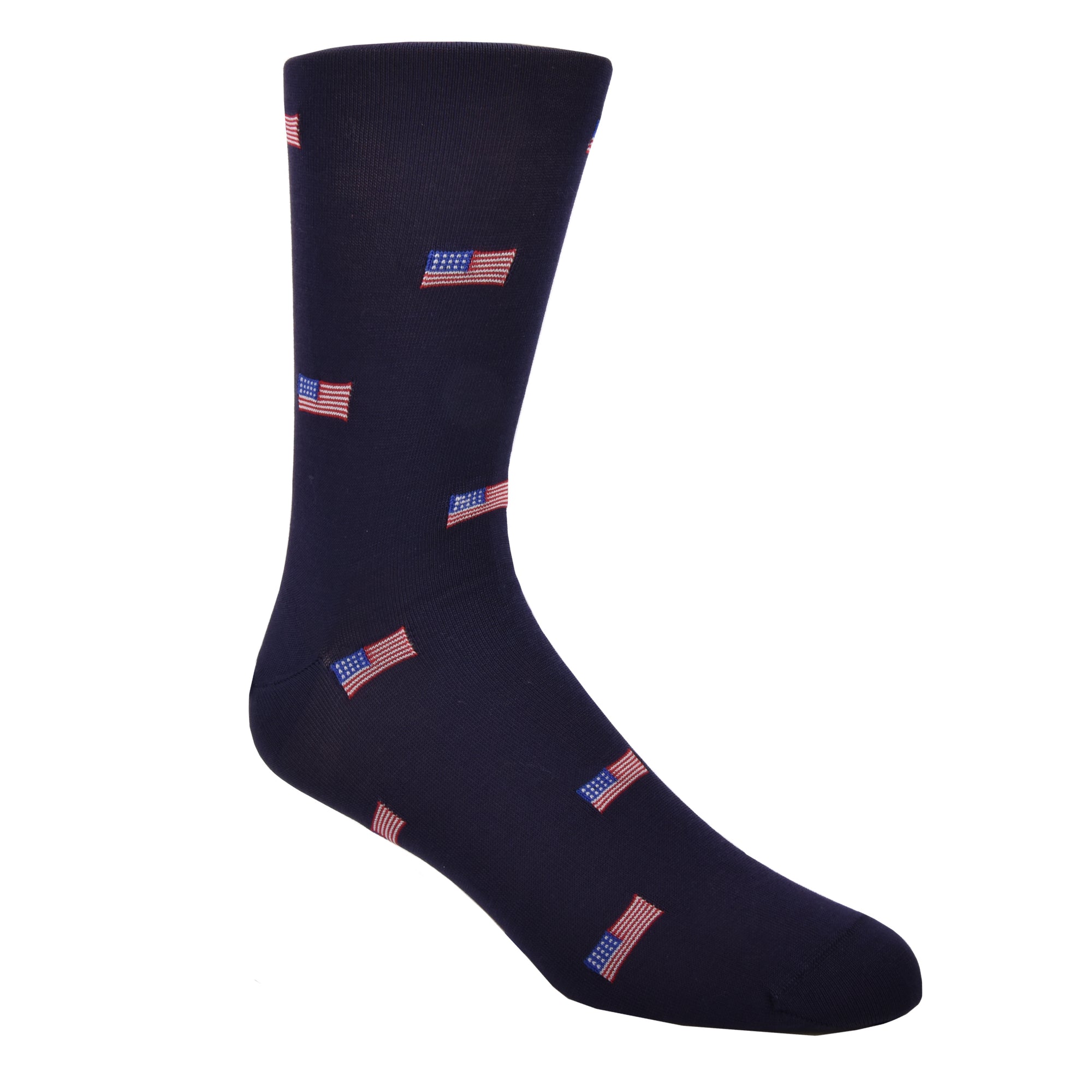 Represent your land of the free and home of the brave. Life is too short to wear boring socks! #damnright  70% Mercerized Cotton 29% Nylon 1% Spandex Fits Size 8-12 Machine Washable Made in the USA
