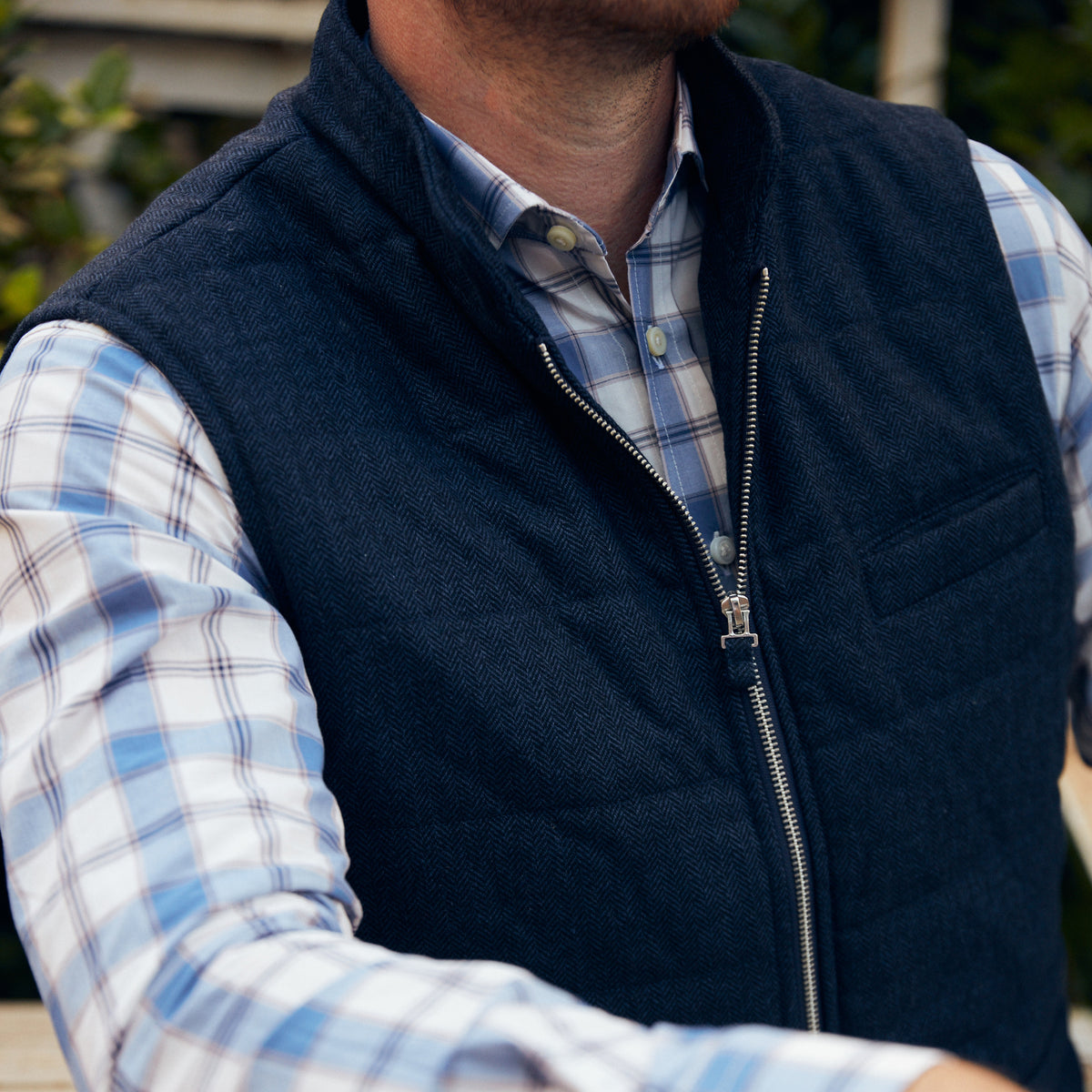 Audubon Light Blue &amp; Ecru Plaid