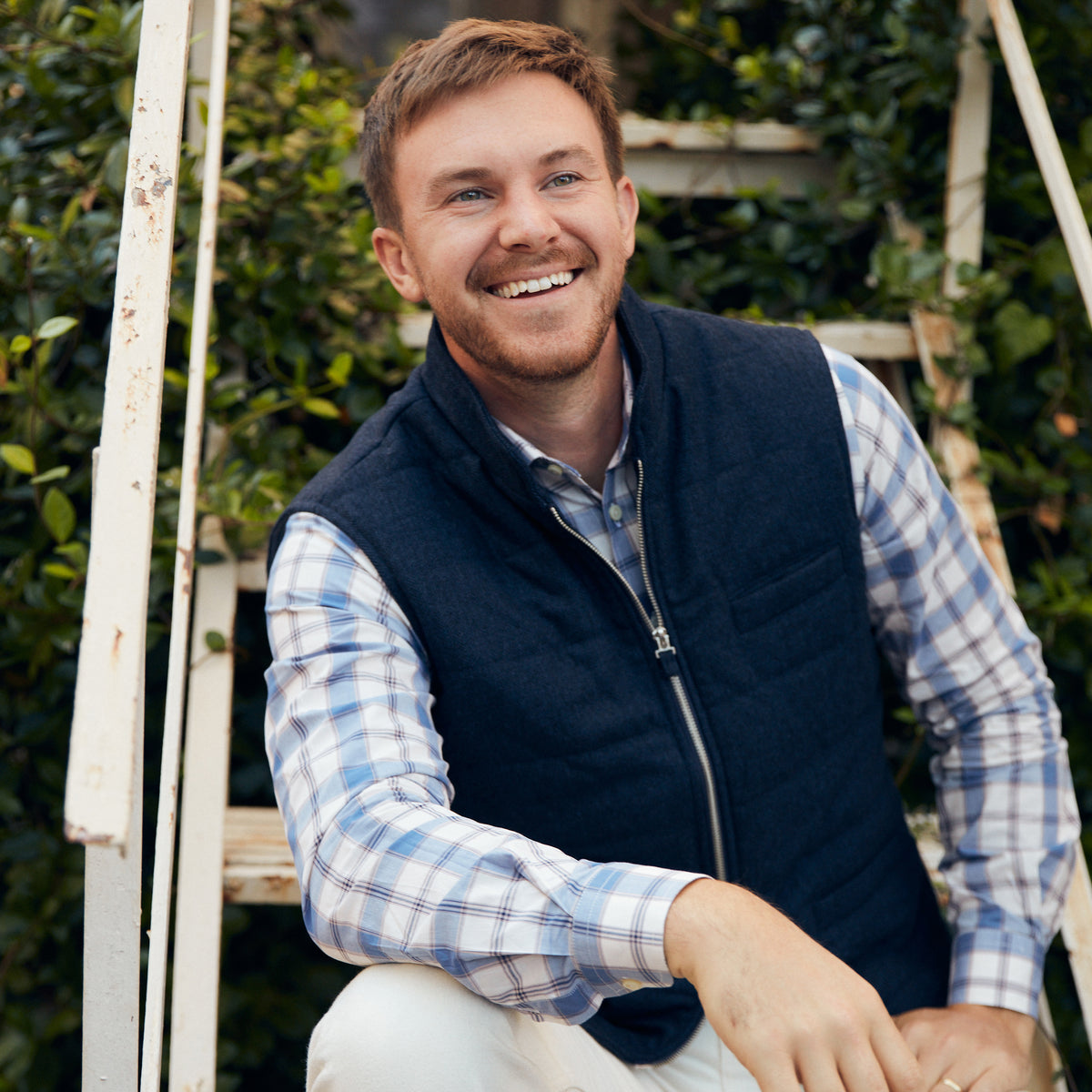 Audubon Light Blue &amp; Ecru Plaid