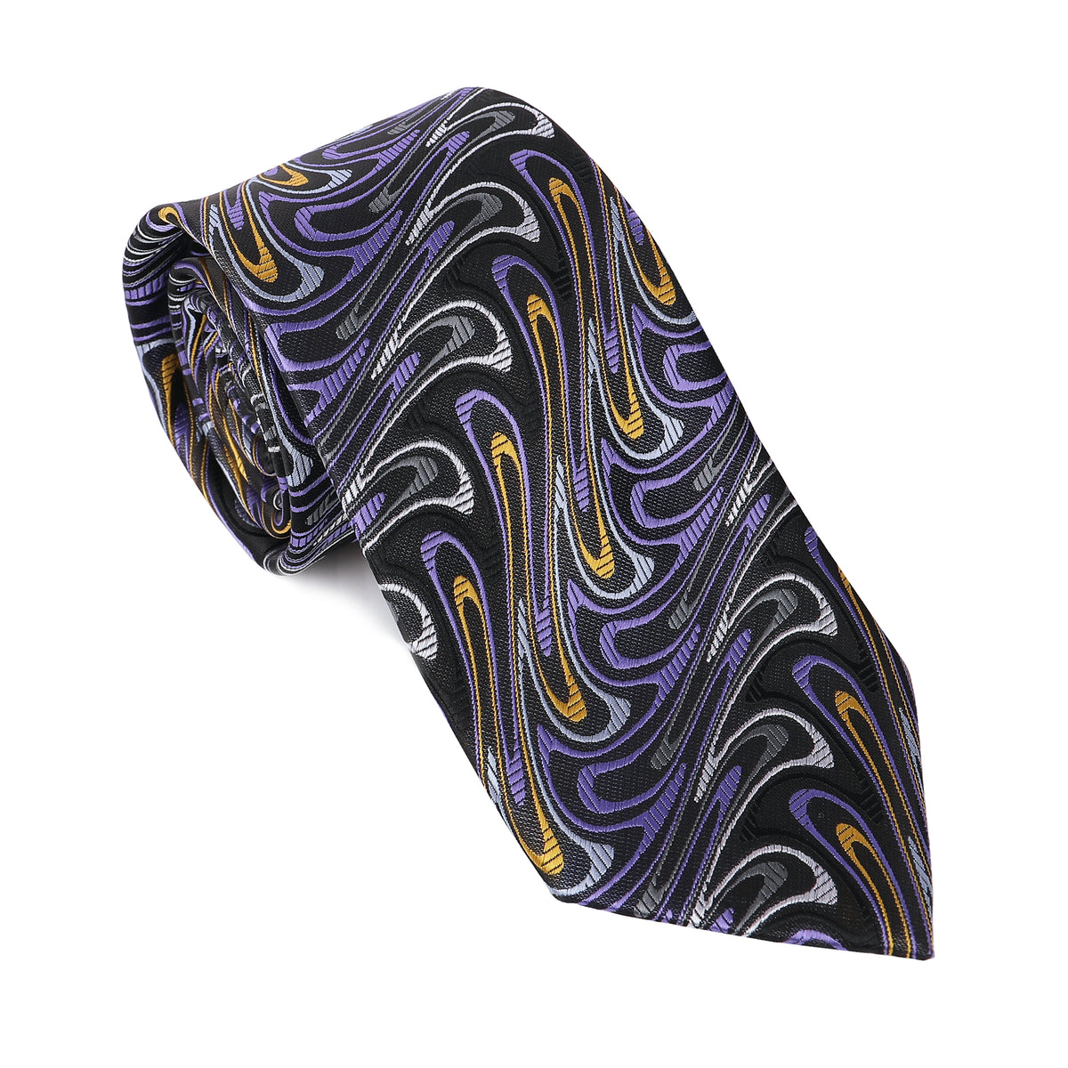 Represent the revelry in our regal 100% silk ties. Carnival season never looked so good. Tie one on so you can tie one on!  100% Silk • 3 1/4&quot; Wide