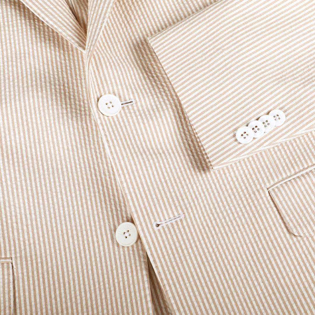 Tan Bisque Seersucker Stretch Sport Coat | Seersucker Suit Separates