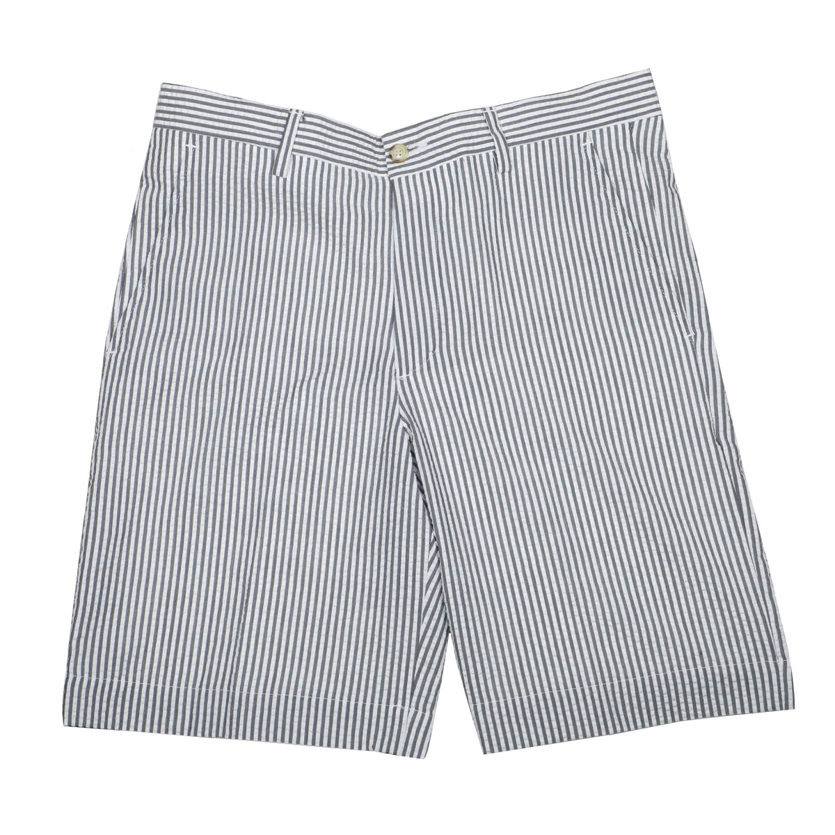 Rampart Grey &amp; White Seersucker Shorts