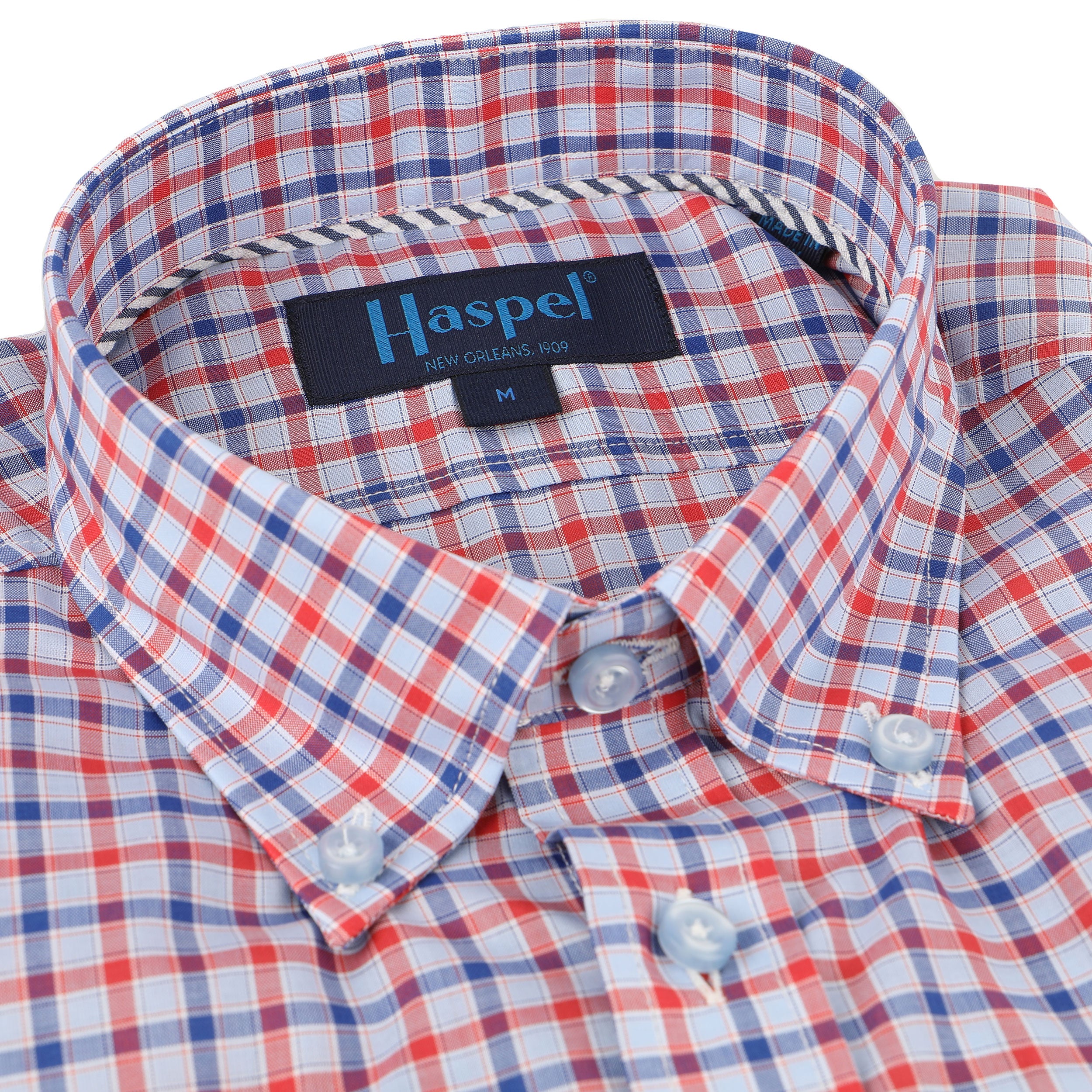 Men's Long Sleeve Shirts | Franklin Red & Blue Check | Haspel