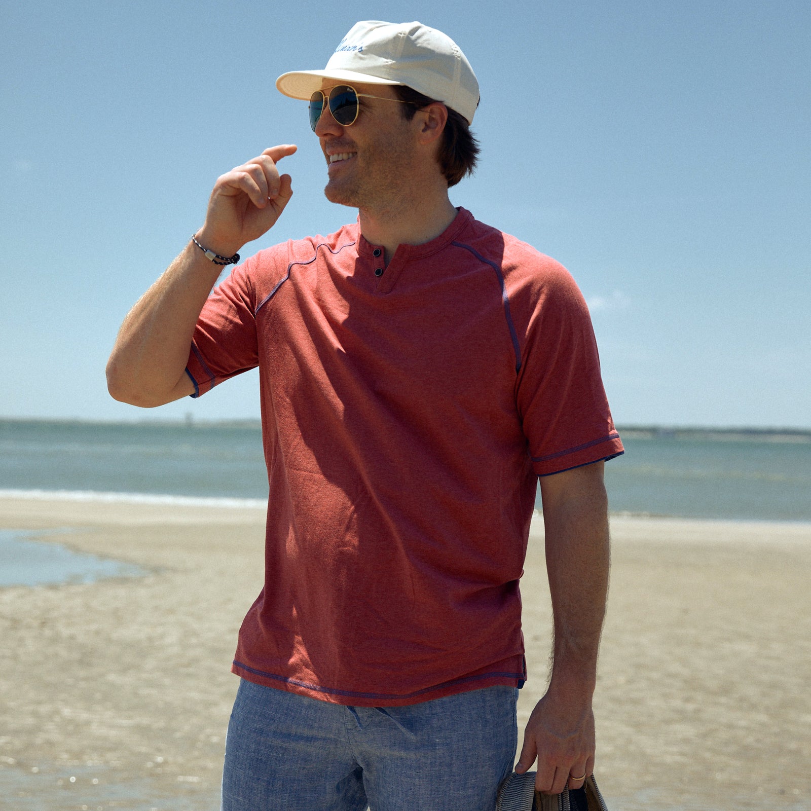 Lightweight luxe is the name of the game. Keep your cool in our relaxed casual tees. Ready to relax & ready for a good time.  100% Luxe Cotton  •  Relaxed Fit  •  Contrast Stitching  •  Machine Washable  •  Imported  •  Return Policy