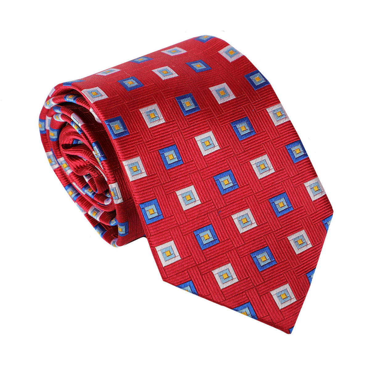 *** FINAL SALE *** Red &amp; Blue Squares Silk Tie
