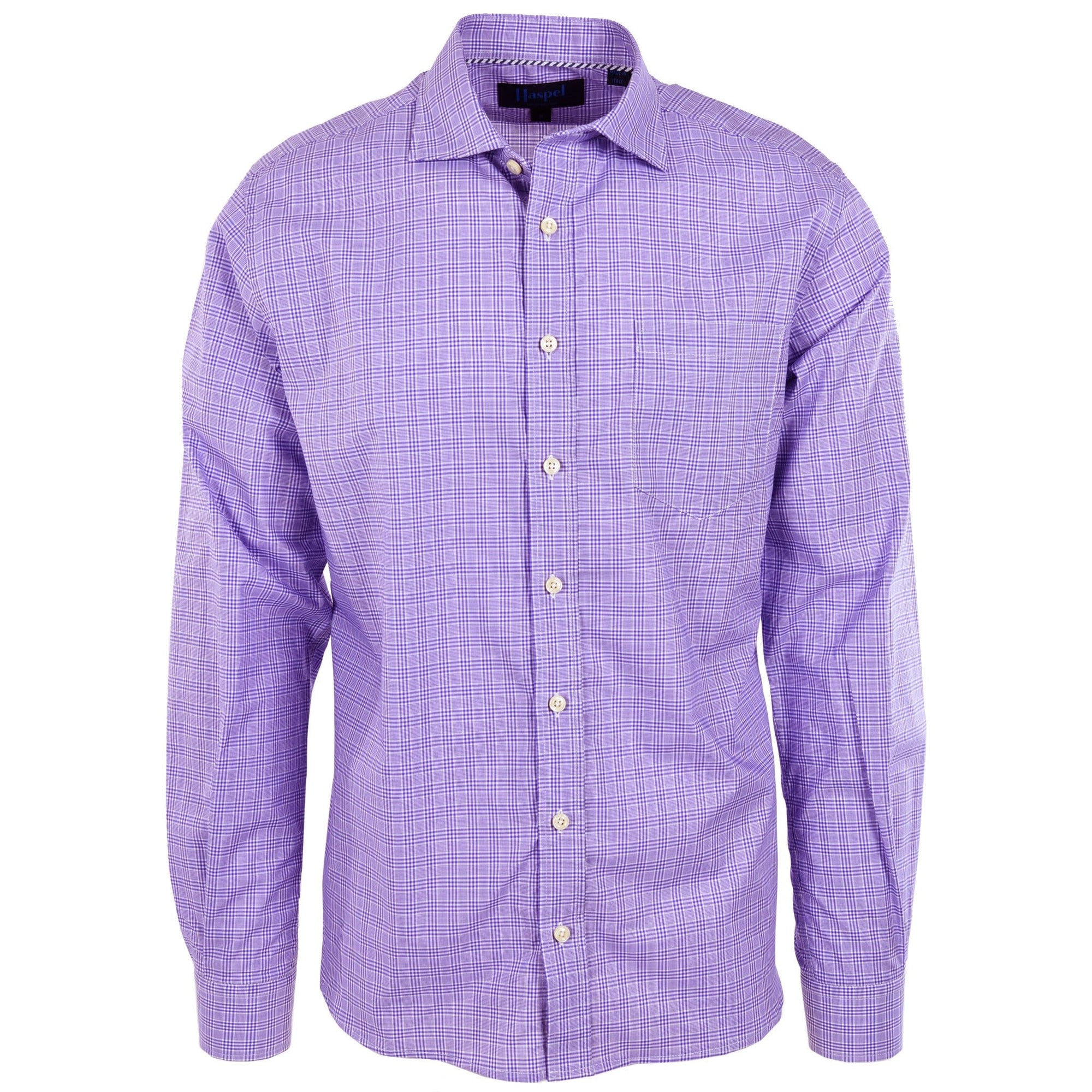Audubon Purple & White Glenplaid - Haspel Clothing