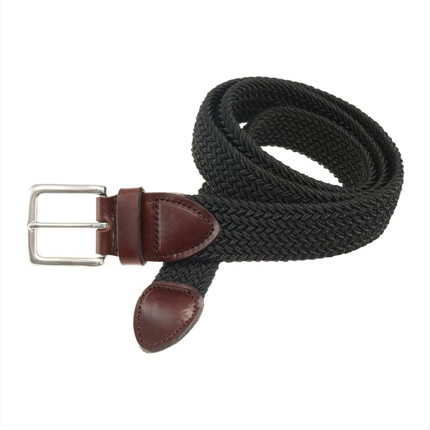 Belt, Bradley Black Elastic Woven Belt