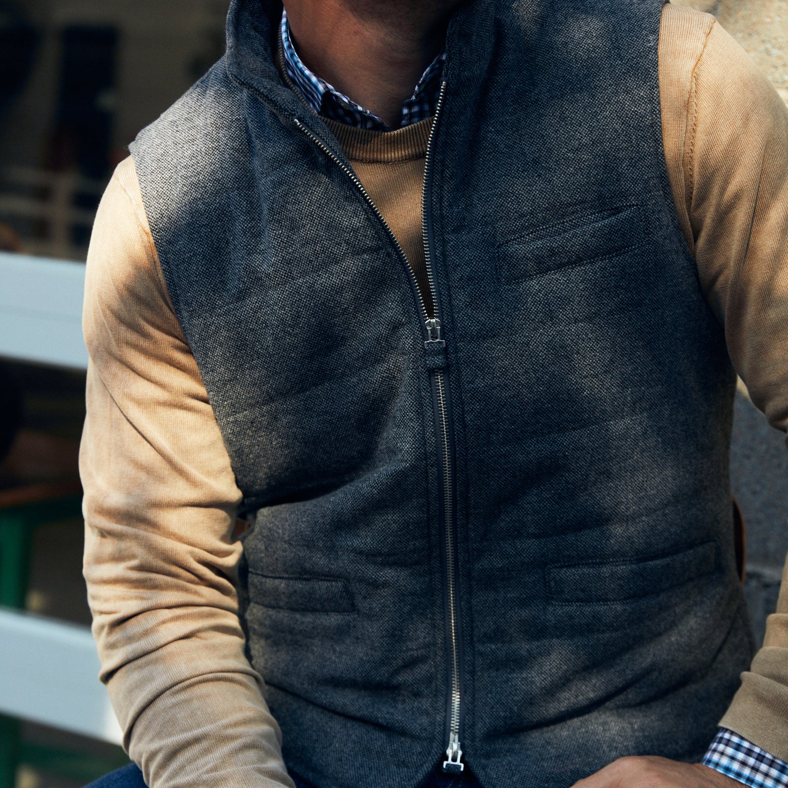 Lightweight, cozy & casual and ready to buy the first round.   100% Cotton • Ribbed Crew Neck • Garment Dyed • Washable • Made in Italy