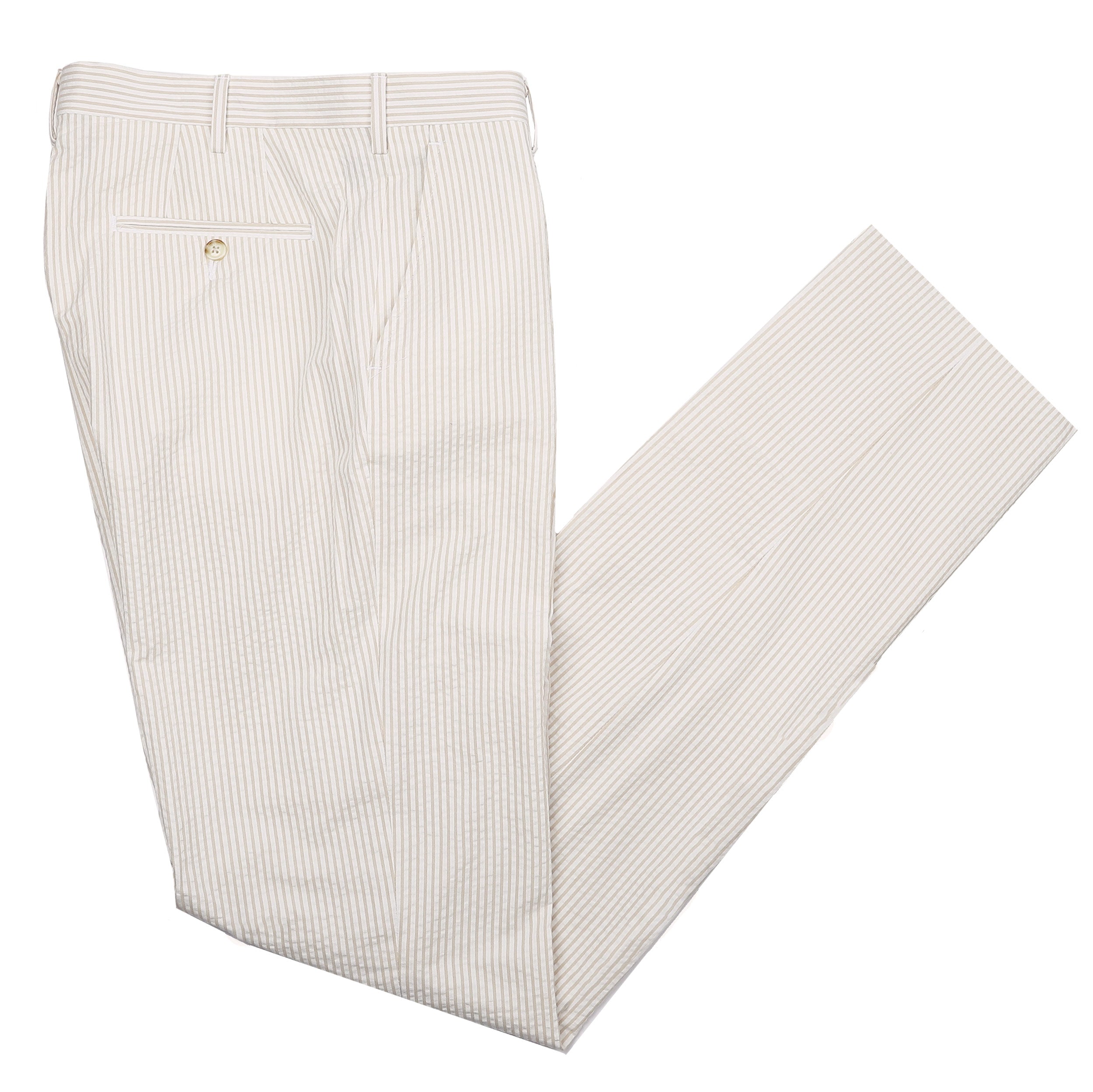 Men's Shorts | Algiers Tan / White Seersucker Pant | Haspel