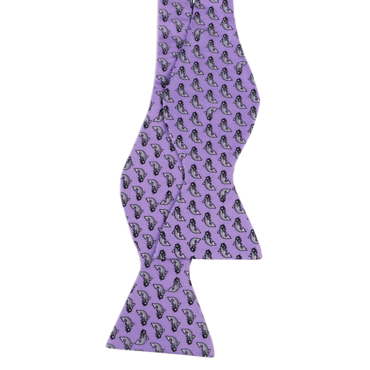 Limited Edition NOLA Couture X Haspel Lavendar Catfish Print Bow Tie - O/S