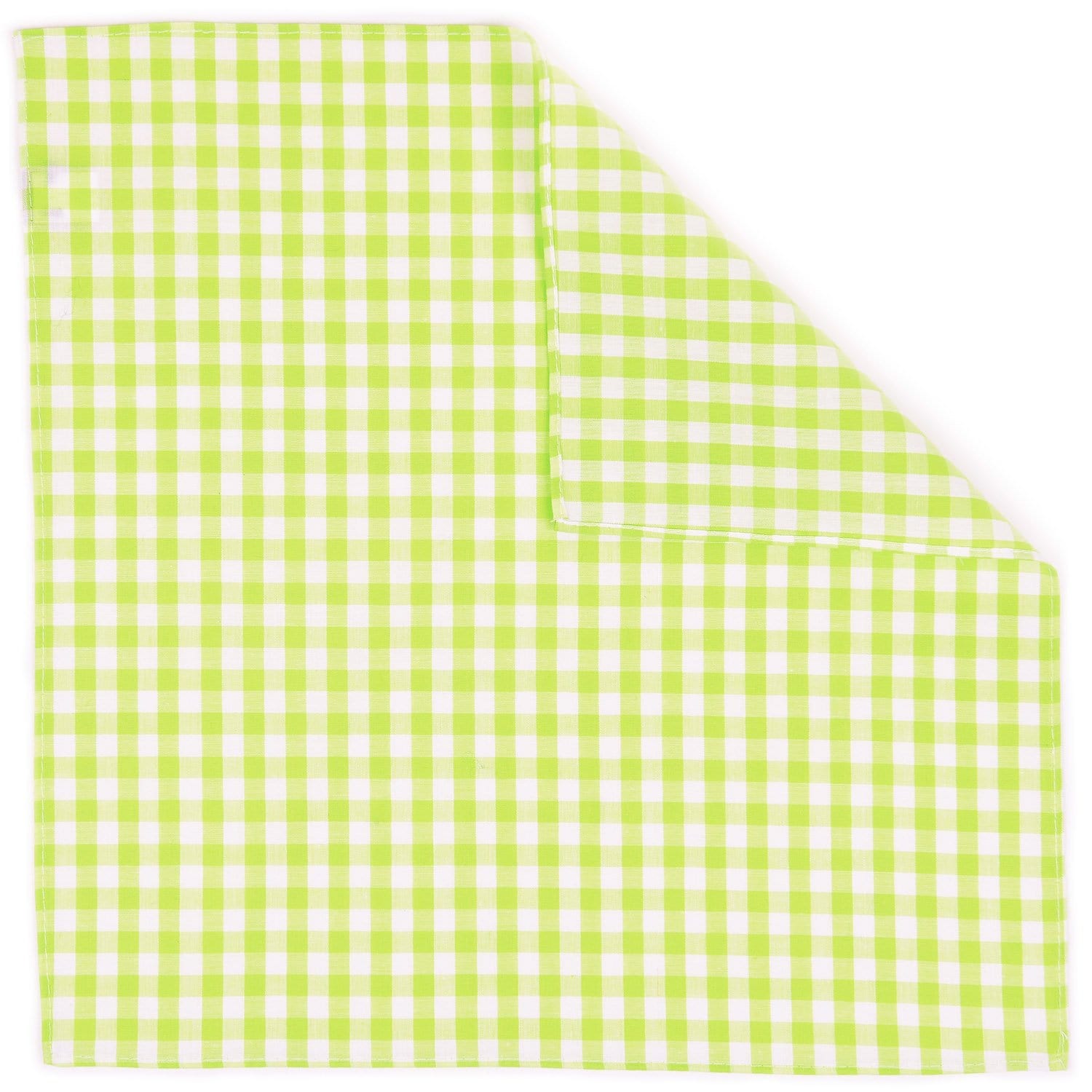 Lime Gingham Pocket Square - Haspel Clothing