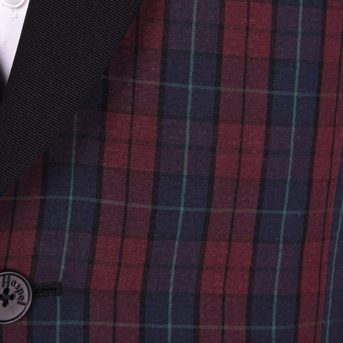 Burgundy Blue Seersucker Royale Plaid Dinner Jacket - Haspel Clothing