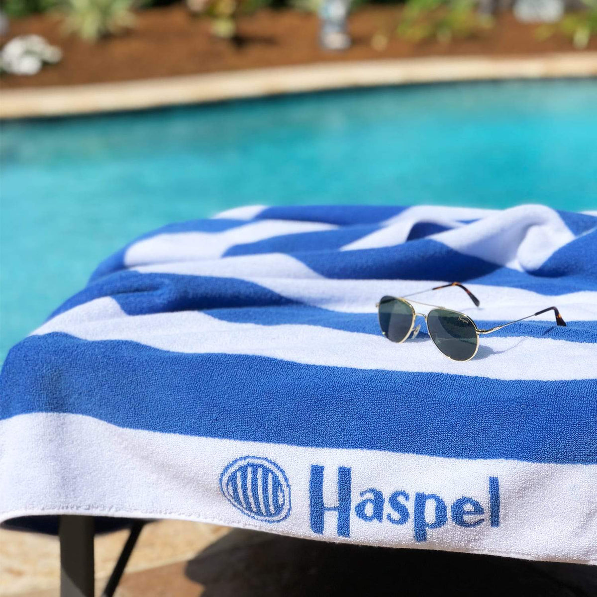 Haspel Seersucker Striped Beach Towel - Haspel Clothing