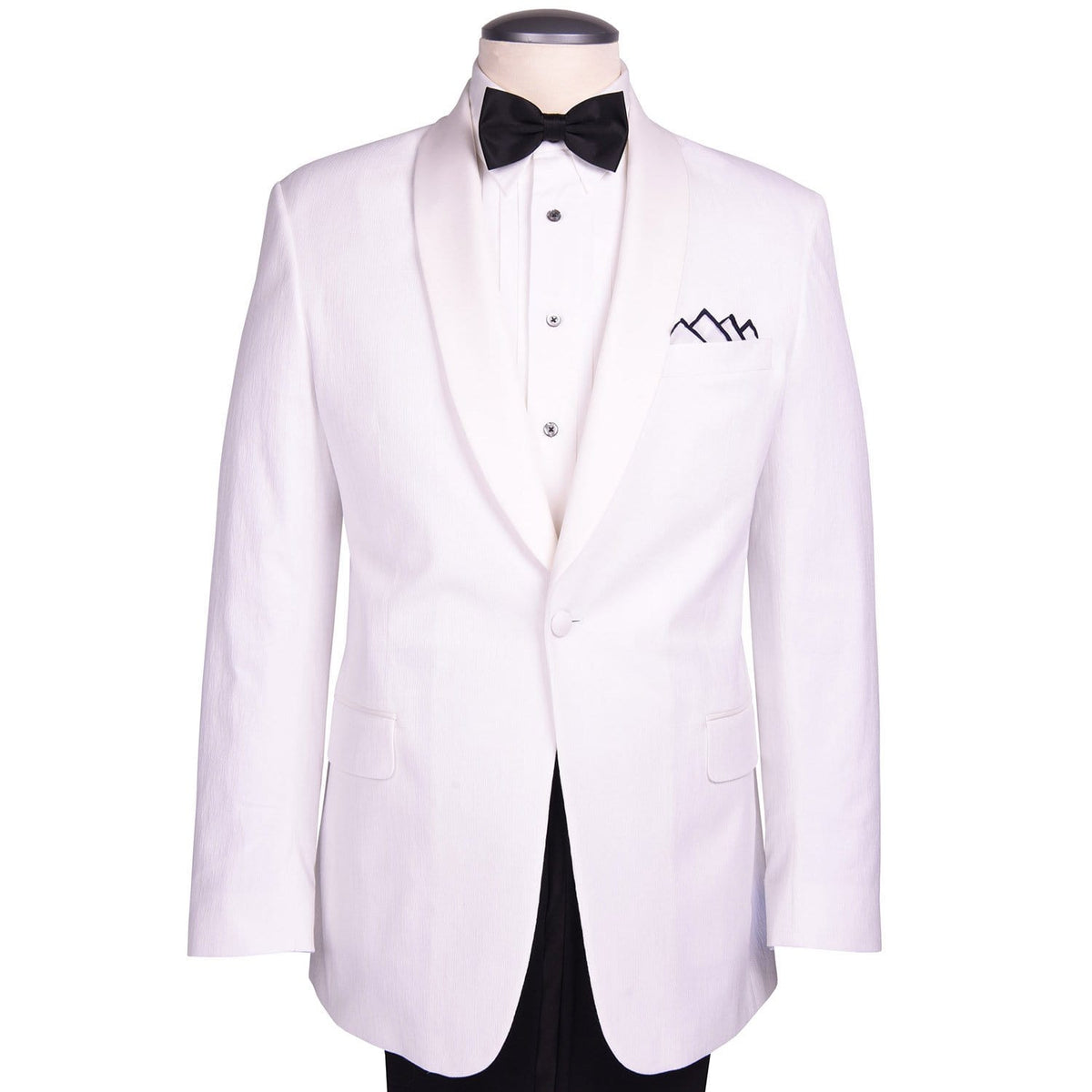 White Textured Cotton &quot;Royale&quot; Dinner Jacket - Haspel Clothing