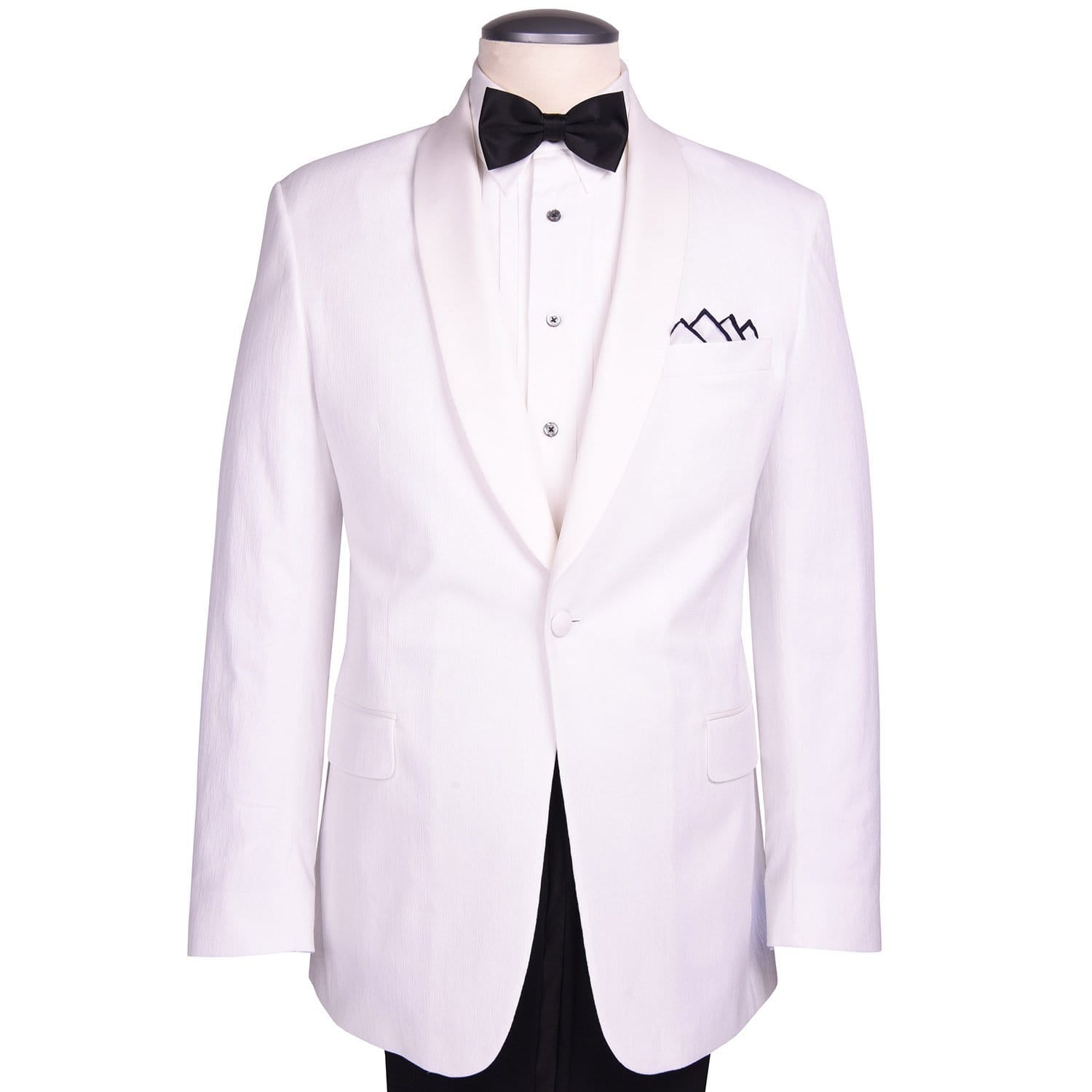 White Textured Cotton "Royale" Dinner Jacket - Haspel Clothing