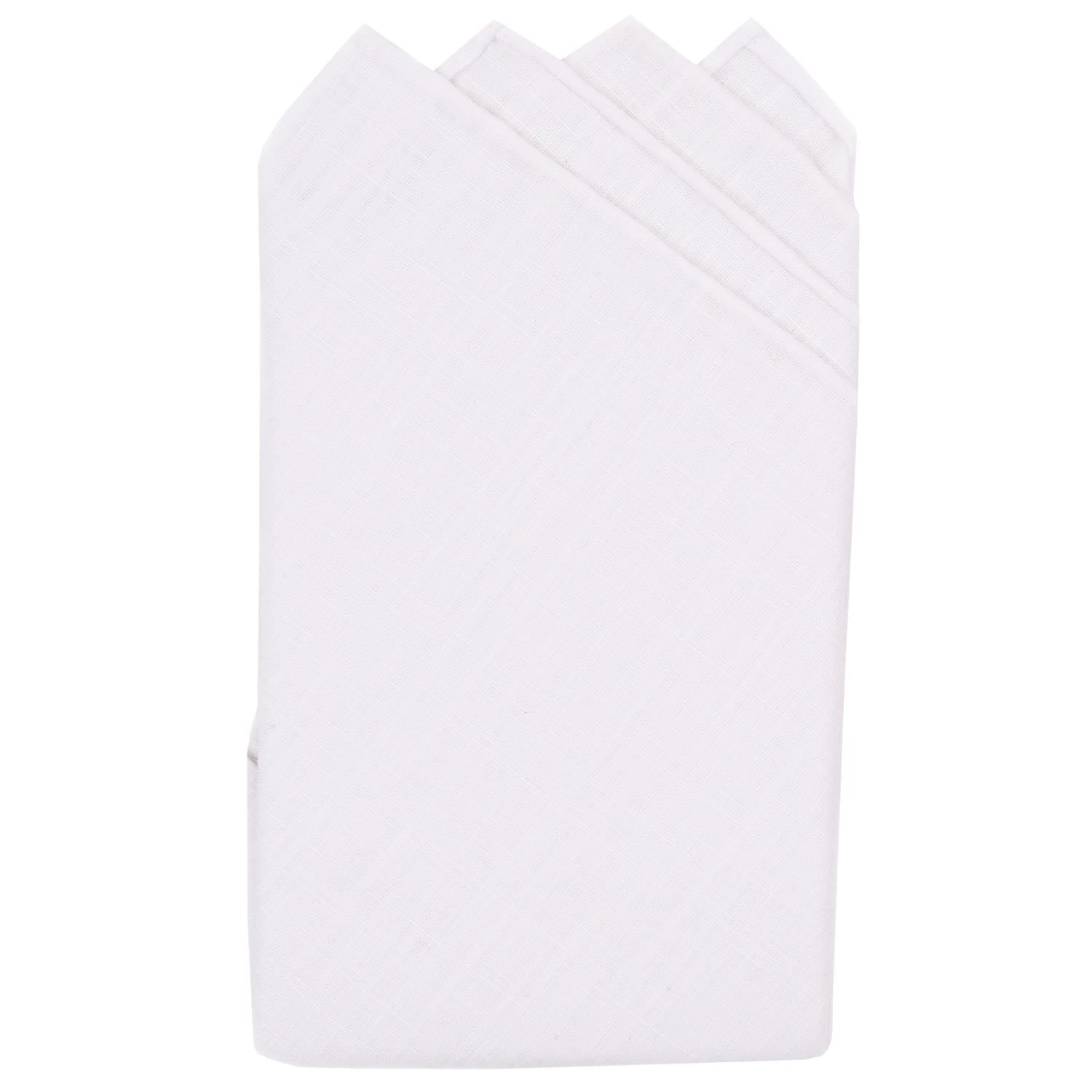 White Linen Pre-Folded Linen Pocket Square - Haspel Clothing